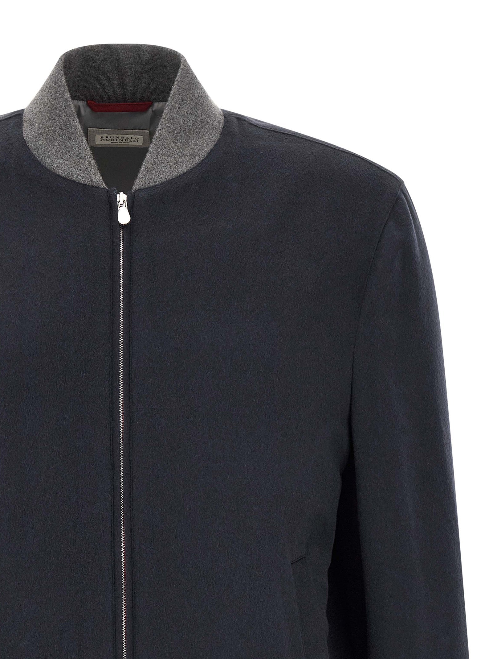 Brunello Cucinelli Blue Cashmere Bomber