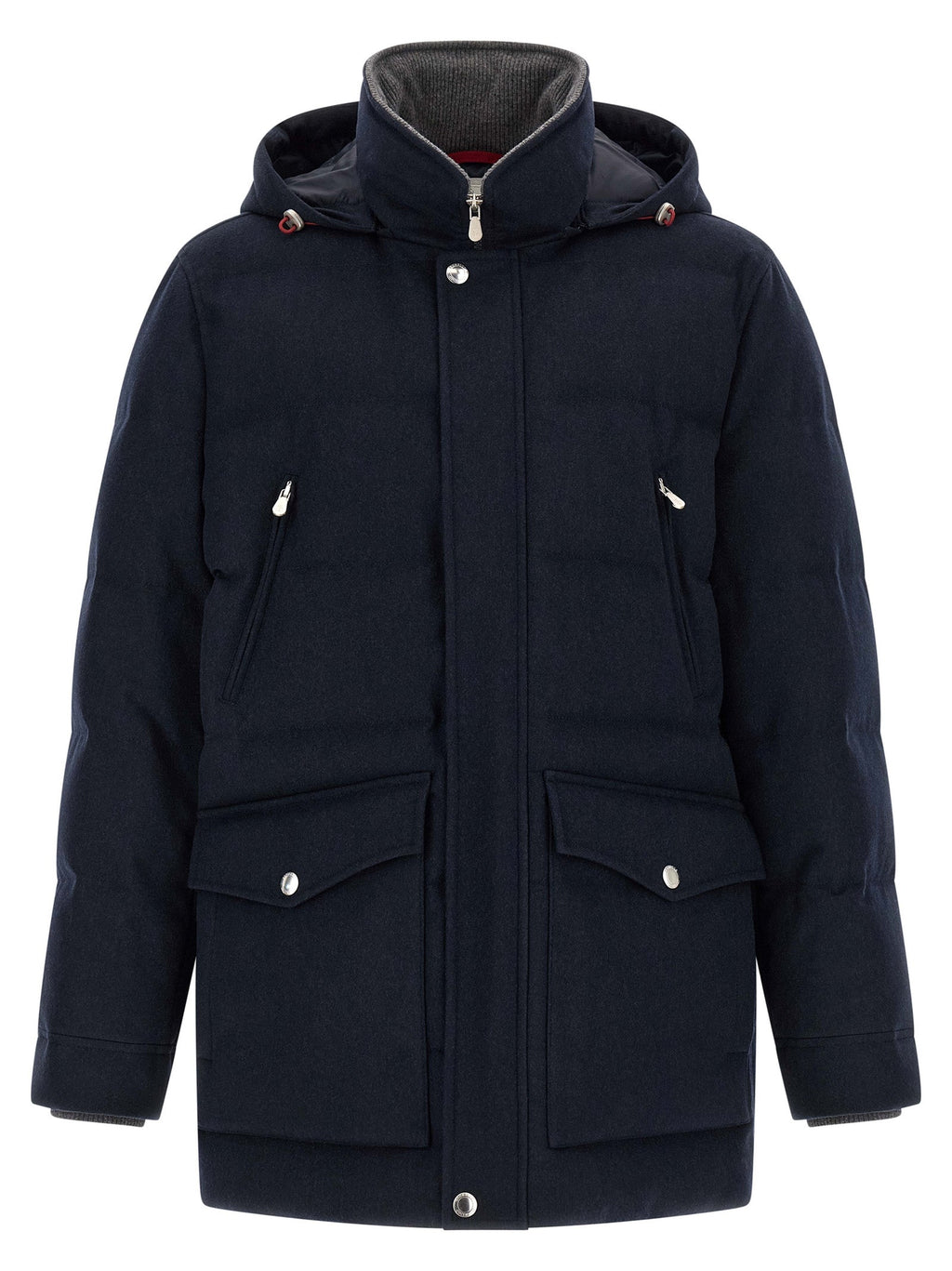 Brunello Cucinelli Blue Wool Parka Brunello Cucinelli