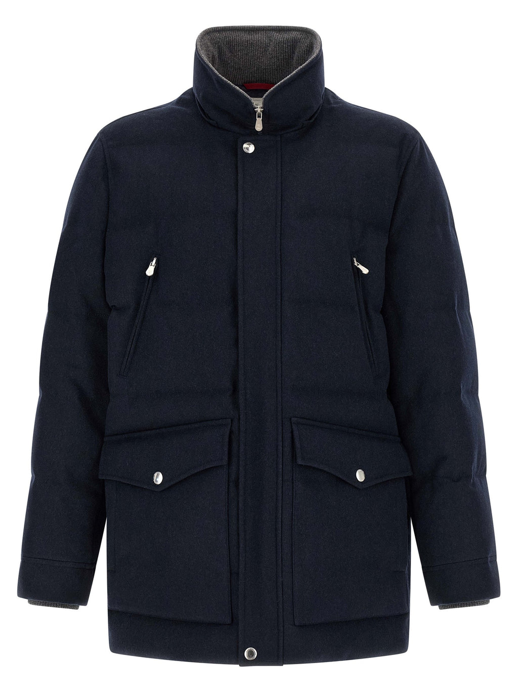 Brunello Cucinelli Blue Wool Parka Brunello Cucinelli