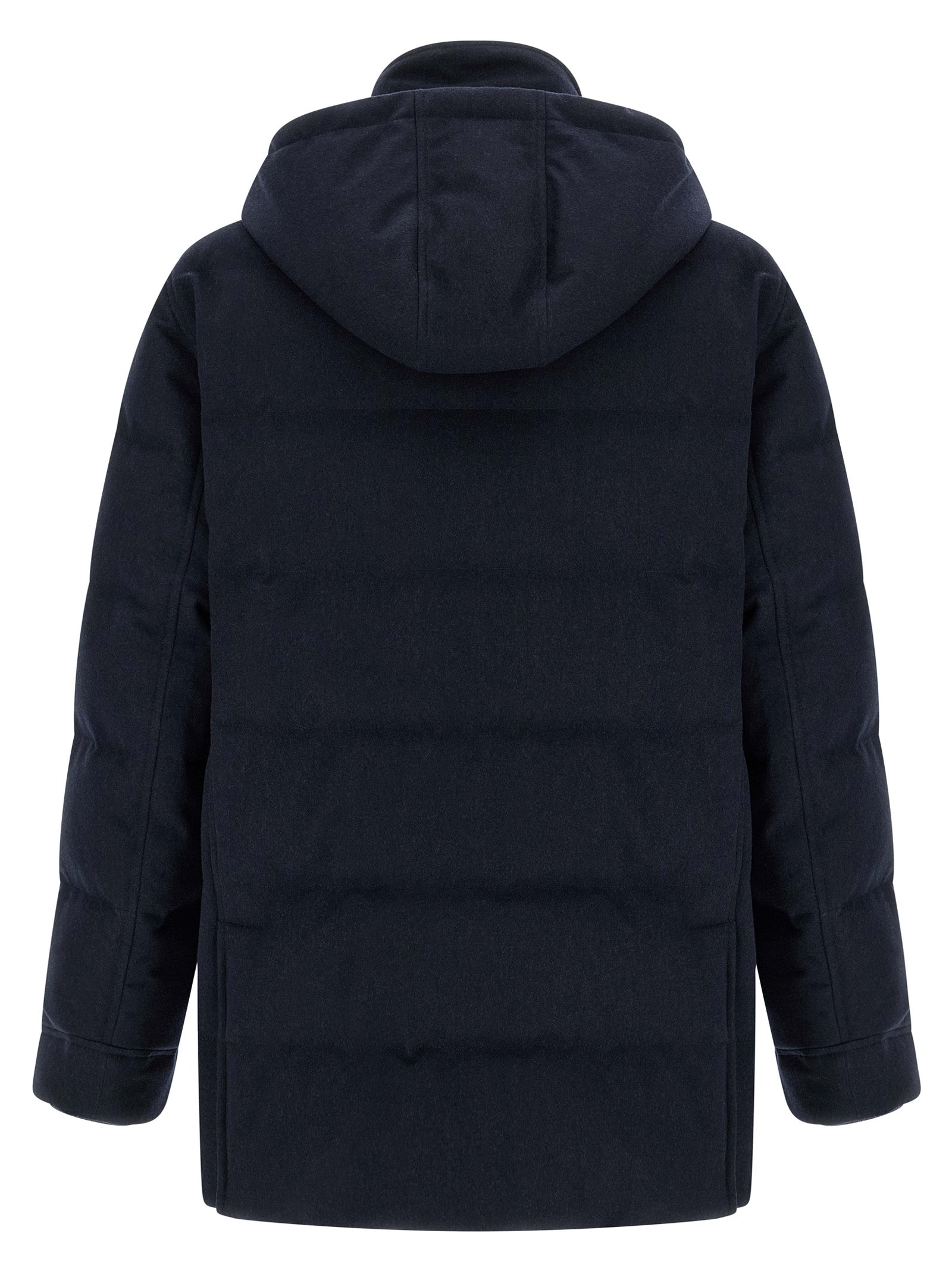 Brunello Cucinelli Blue Wool Parka Brunello Cucinelli