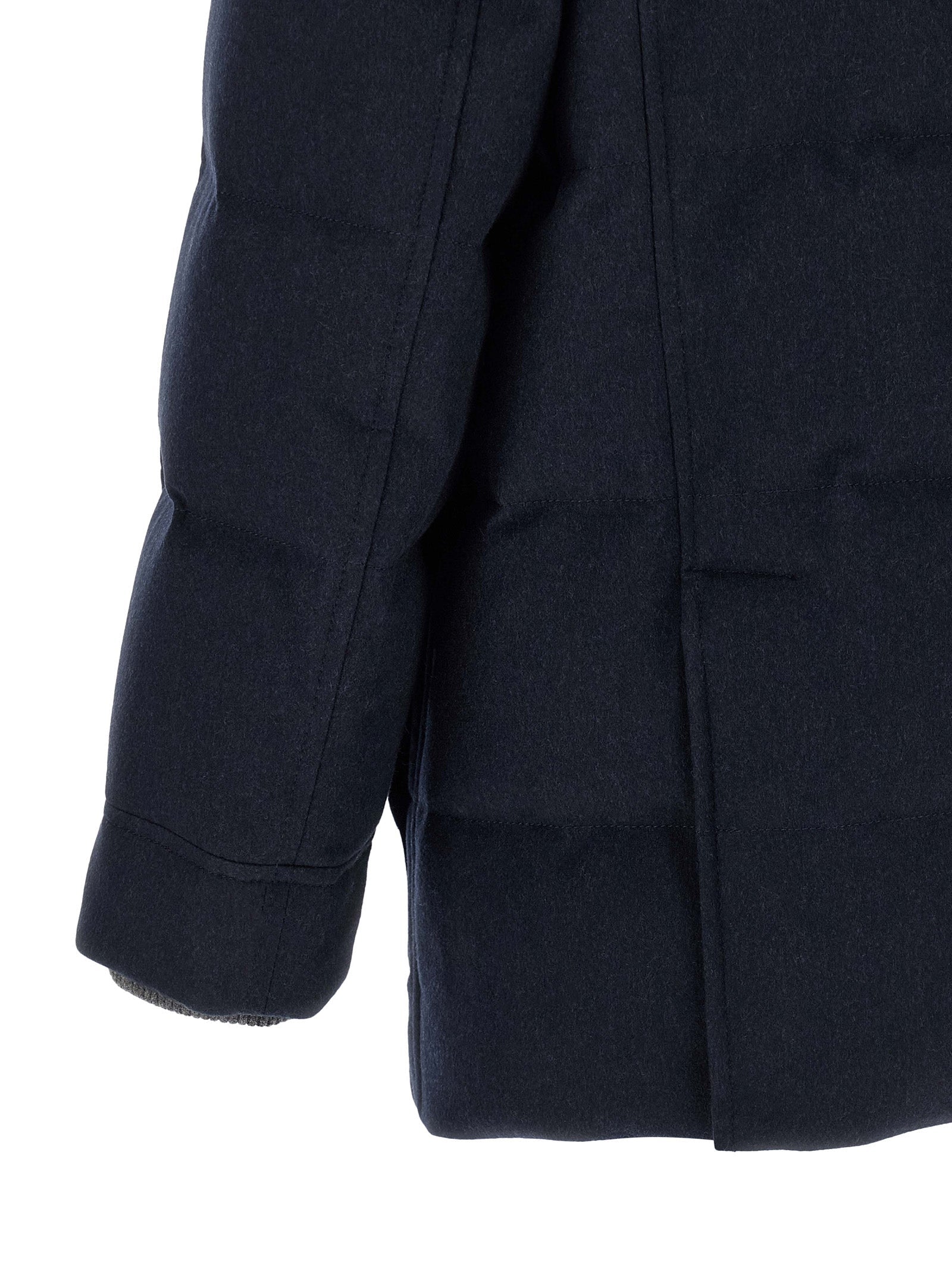 Brunello Cucinelli Blue Wool Parka Brunello Cucinelli