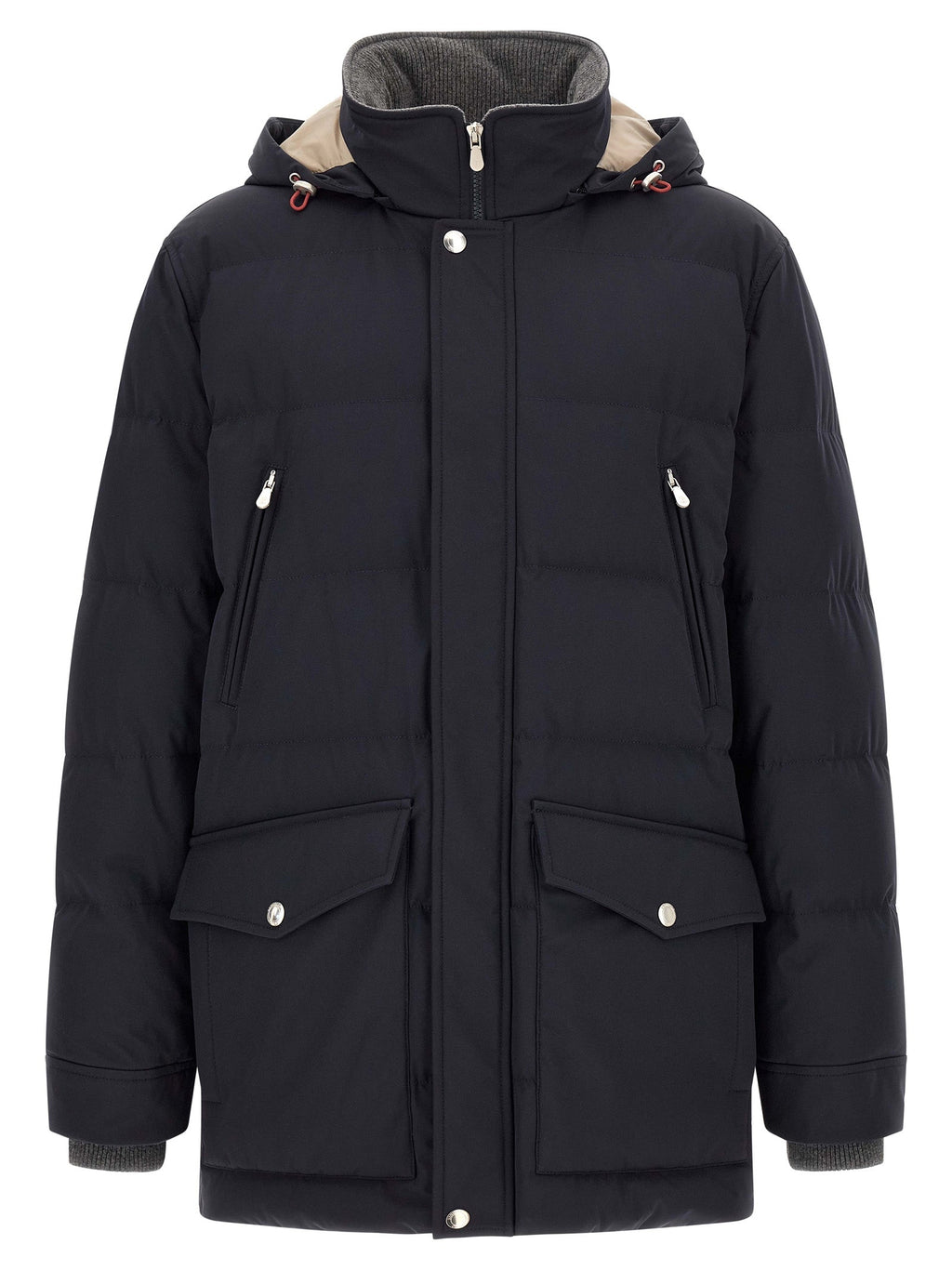 Brunello Cucinelli Blue Polyamide Parka Brunello Cucinelli