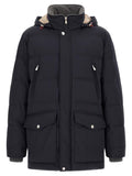 Brunello Cucinelli Blue Polyamide Parka Brunello Cucinelli