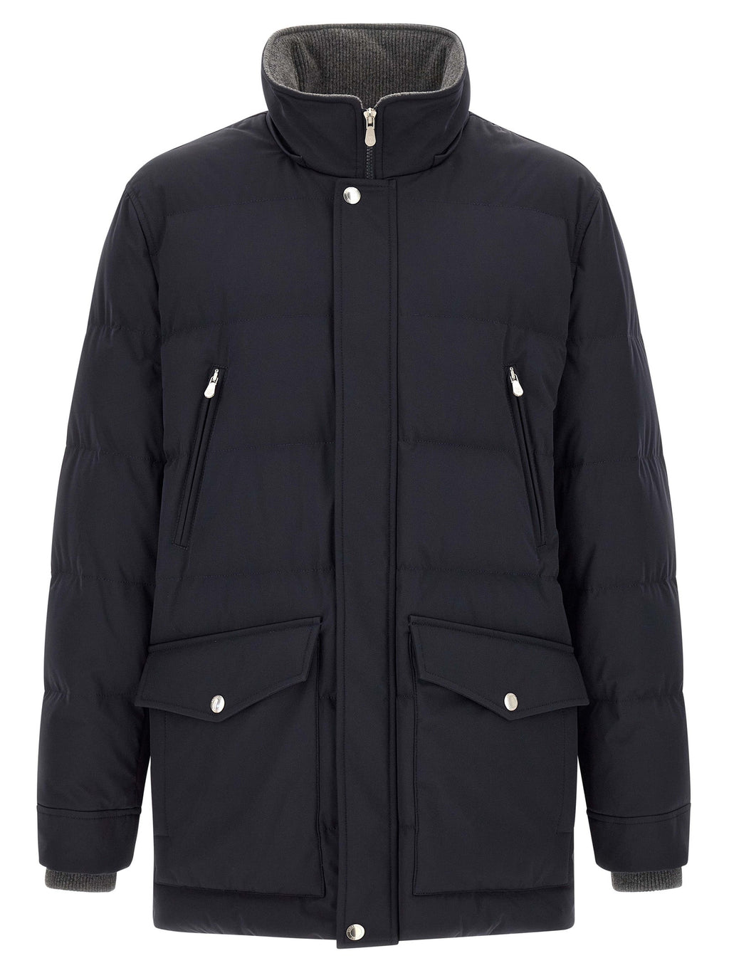 Brunello Cucinelli Blue Polyamide Parka Brunello Cucinelli
