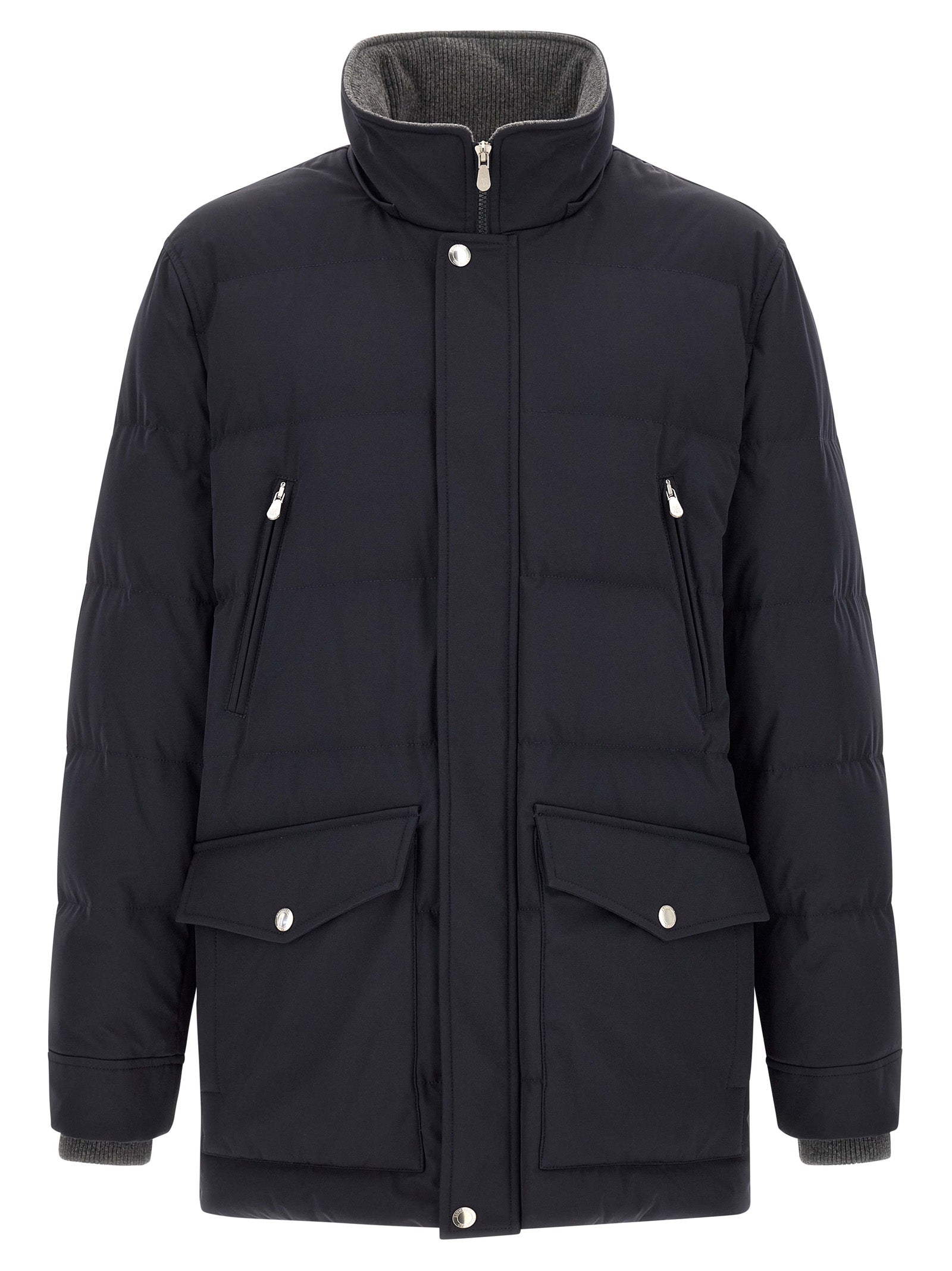 Brunello Cucinelli Blue Polyamide Parka Brunello Cucinelli