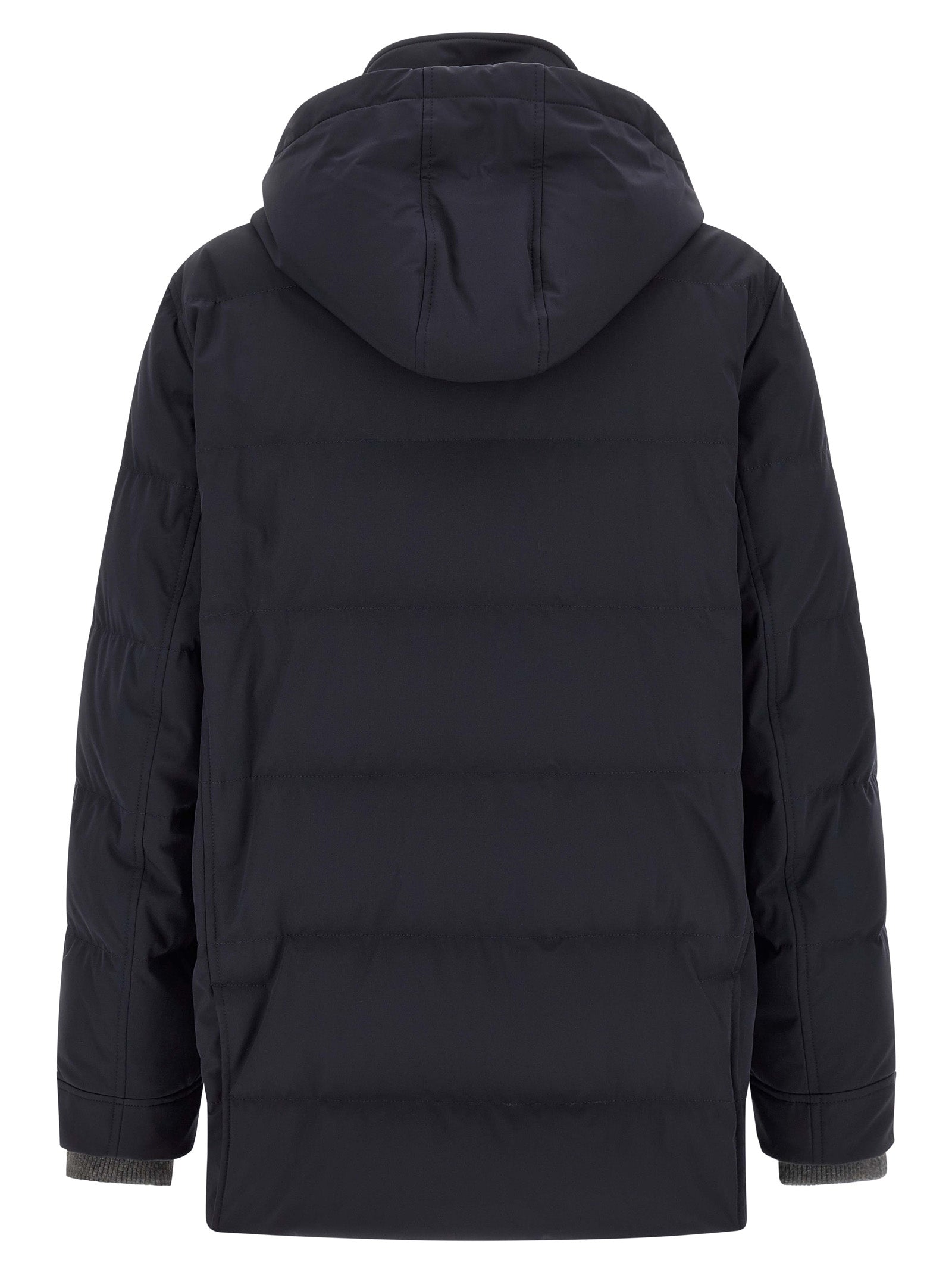 Brunello Cucinelli Blue Polyamide Parka Brunello Cucinelli