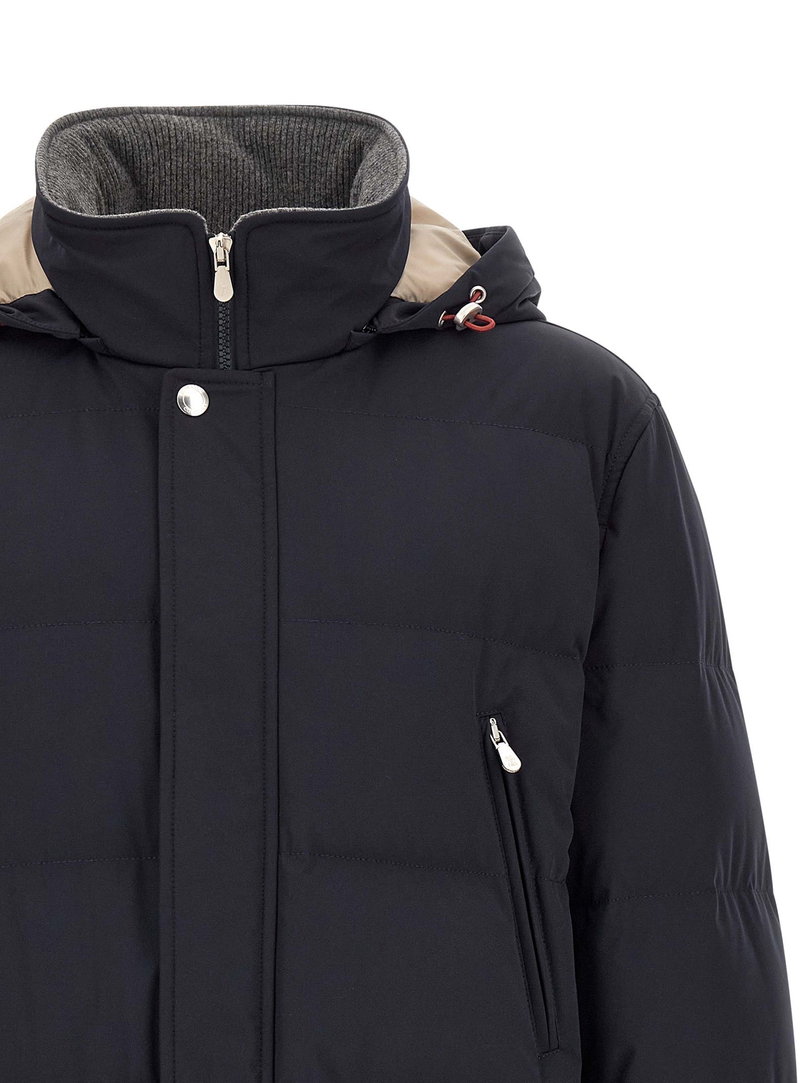Brunello Cucinelli Blue Polyamide Parka Brunello Cucinelli