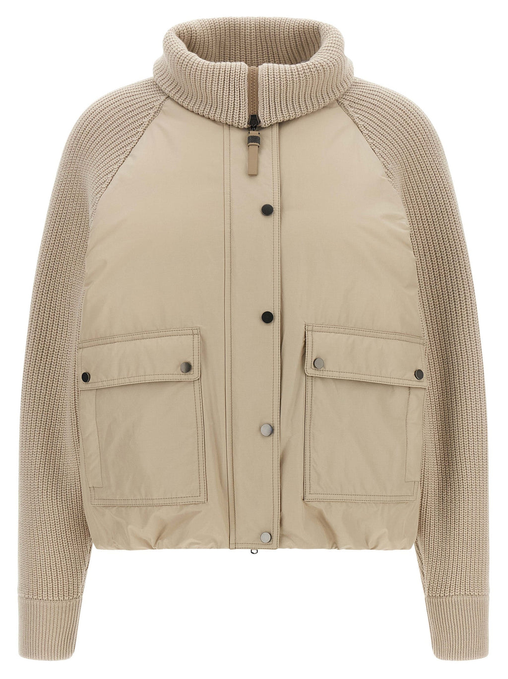 Brunello Cucinelli Beige Cotton Full-Length Jacket