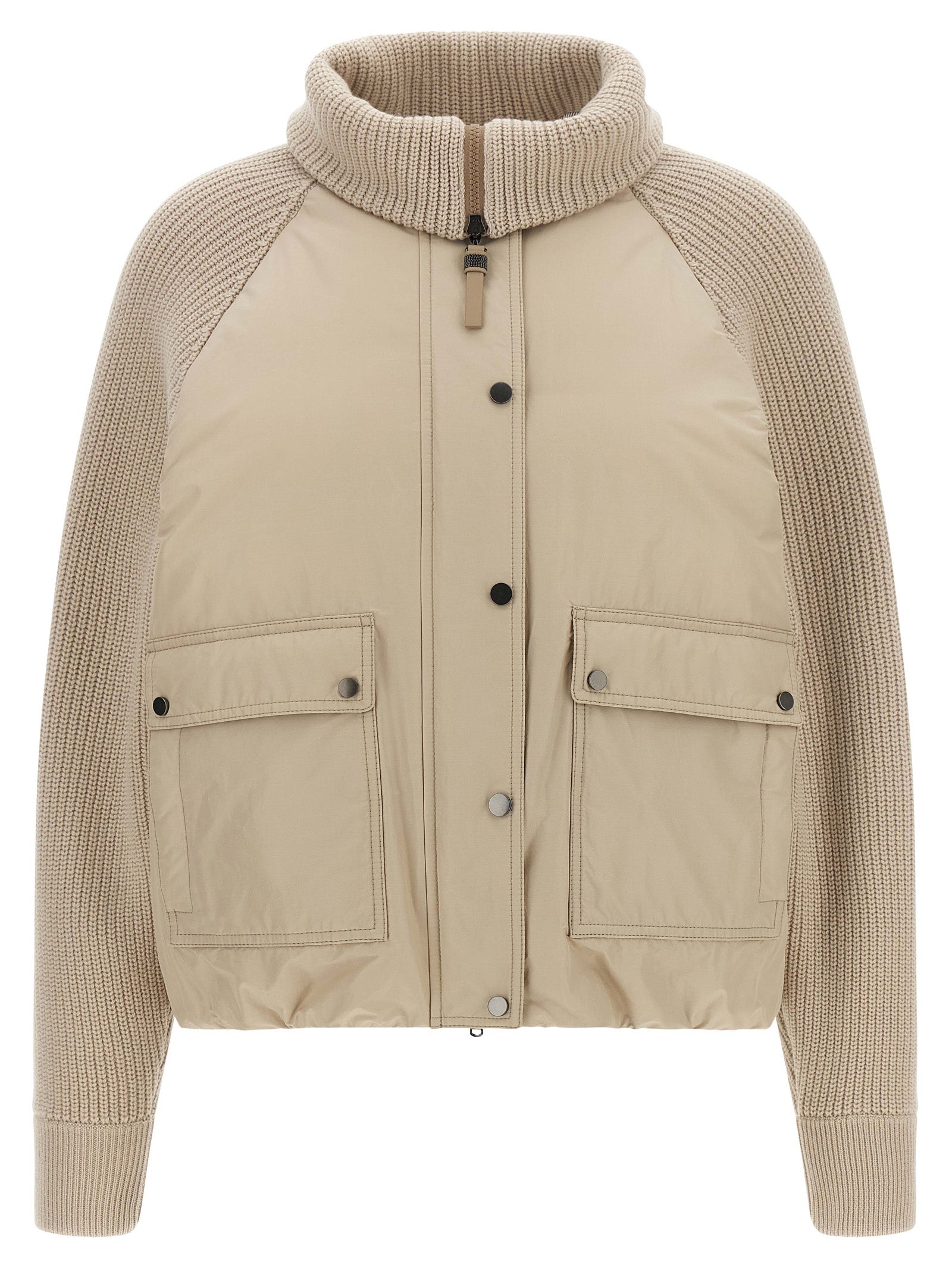 Brunello Cucinelli Beige Cotton Full-Length Jacket