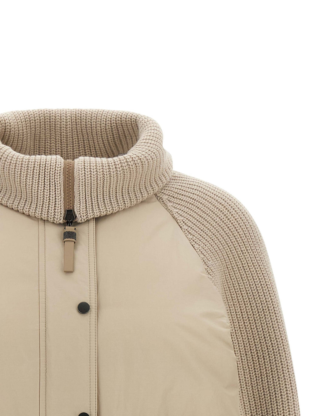 Brunello Cucinelli Beige Cotton Full-Length Jacket