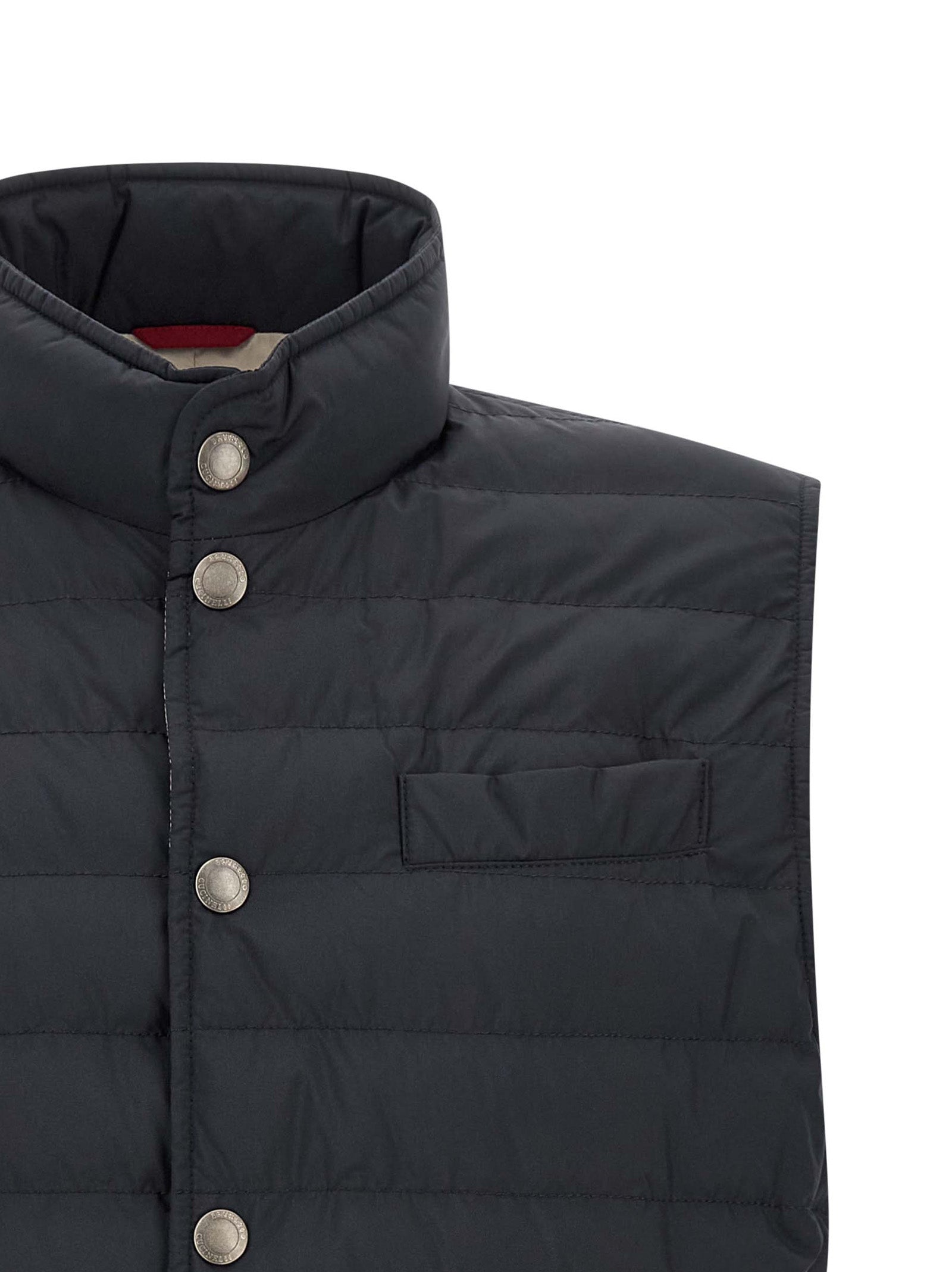Brunello Cucinelli Blue Polyester Sleeveless Jacket