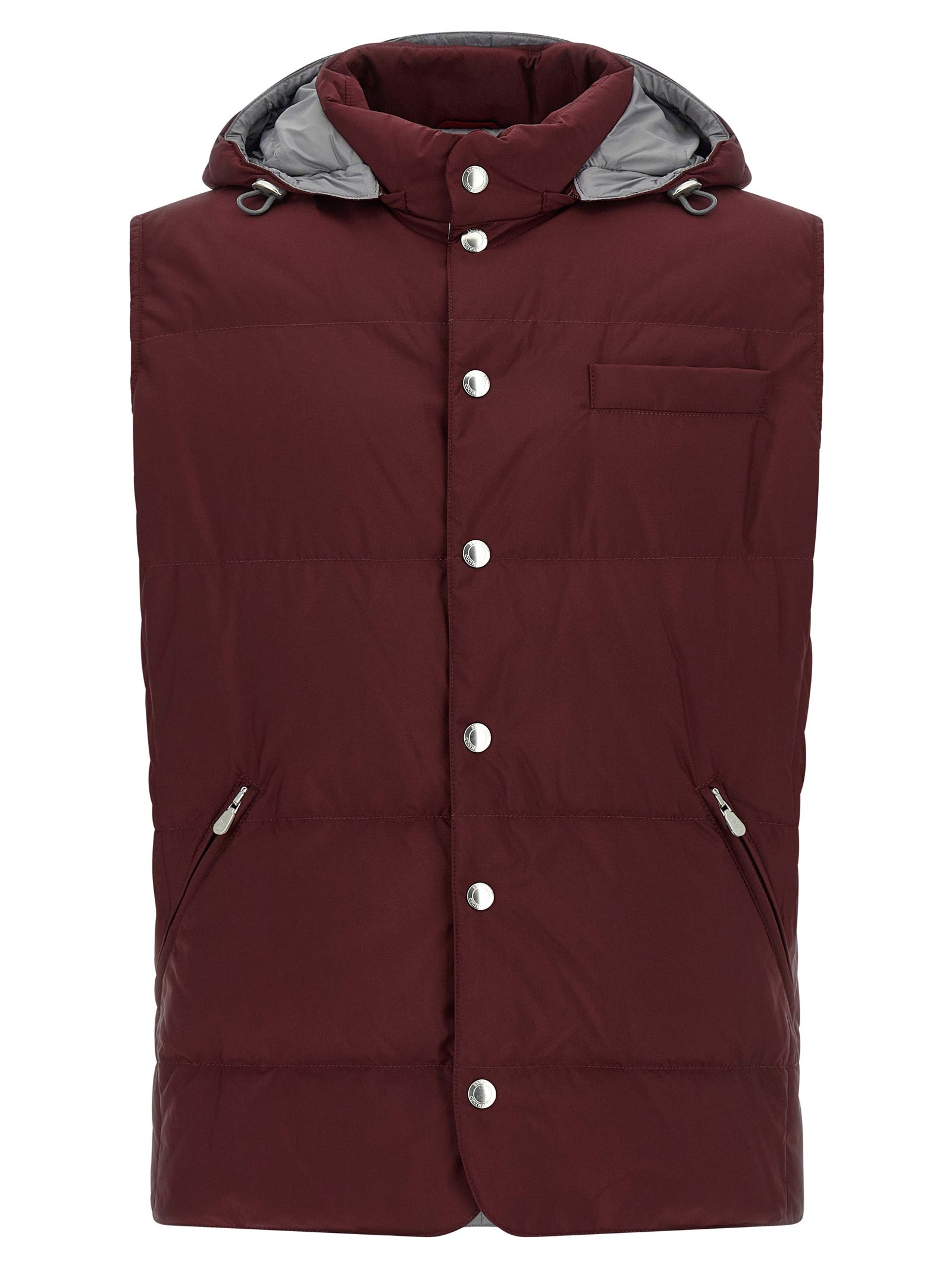 Brunello Cucinelli Bordeaux Polyester Sleeveless Jacket