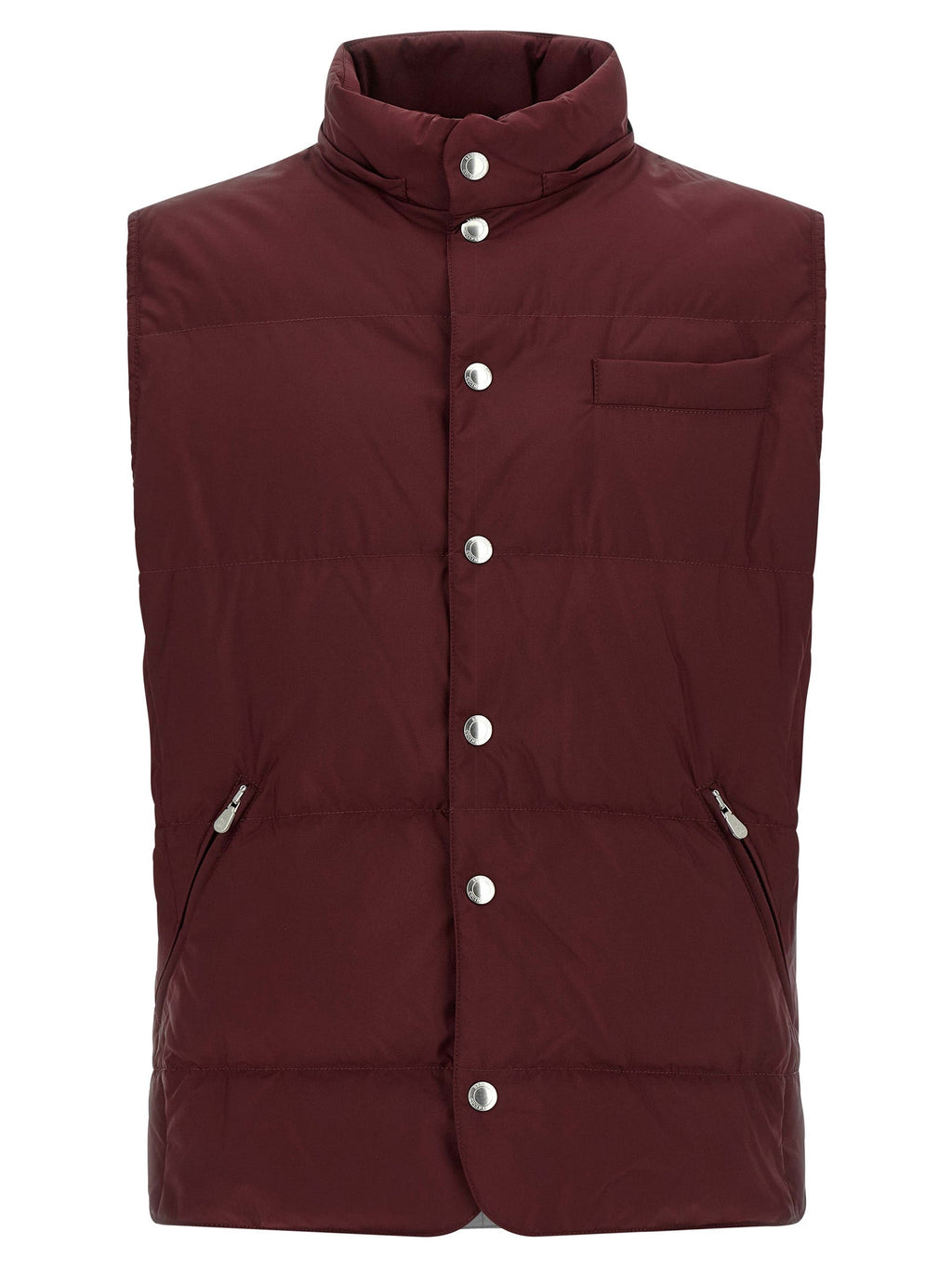 Brunello Cucinelli Bordeaux Polyester Sleeveless Jacket