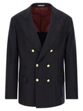 Brunello Cucinelli Blue Virgin Wool Blazer Brunello Cucinelli