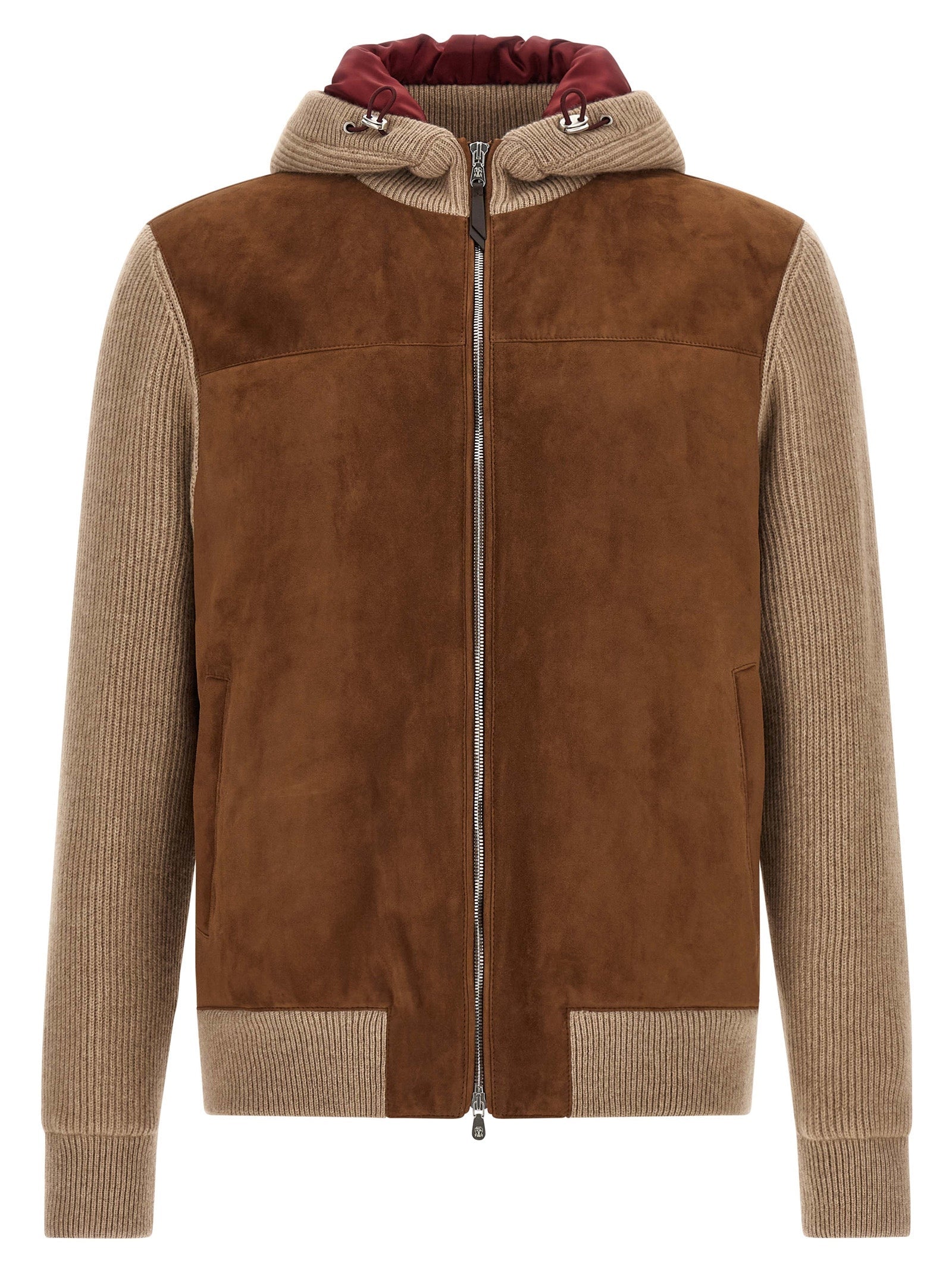 Brunello Cucinelli Brown Lamb Leather Bomber