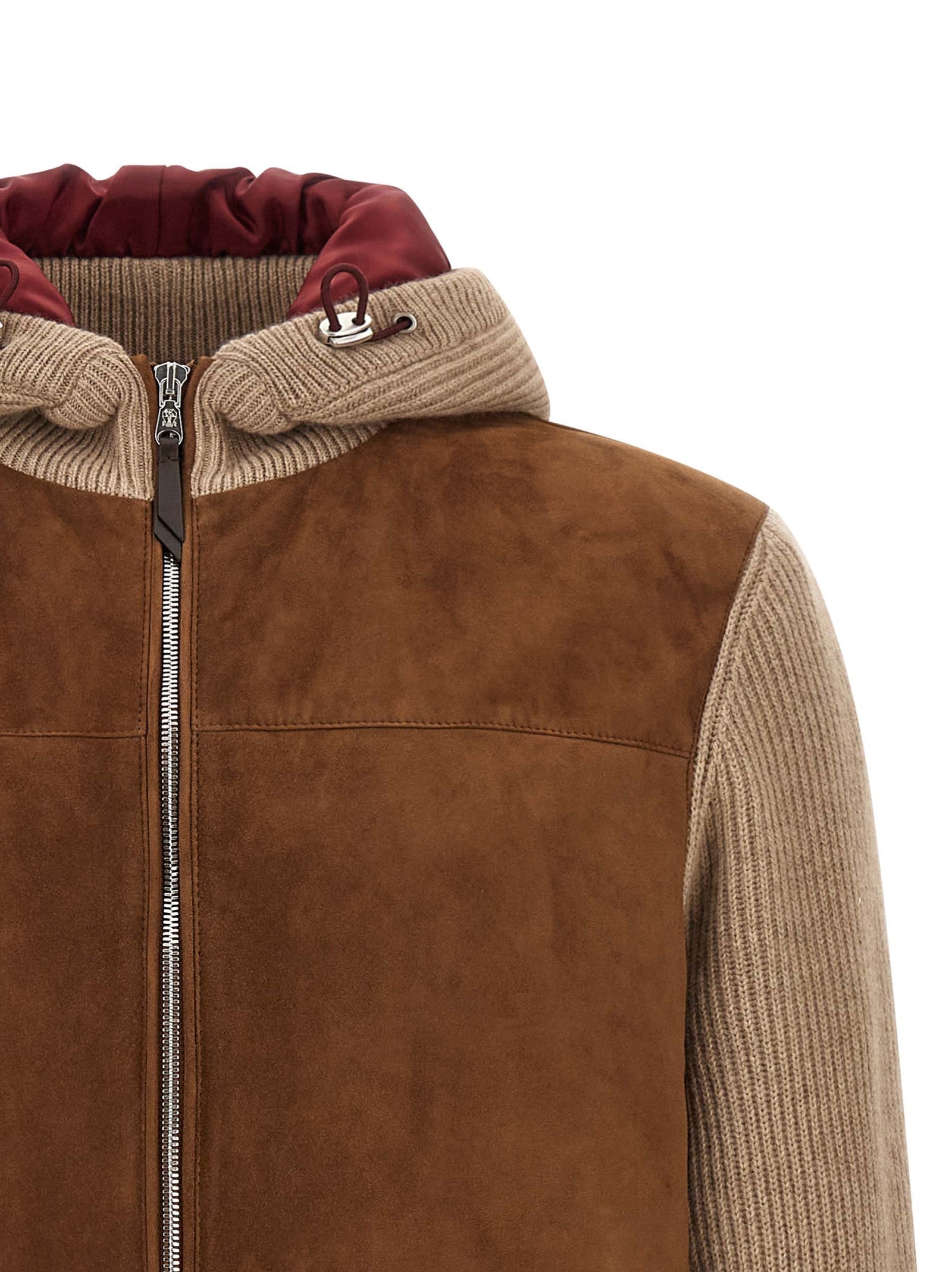Brunello Cucinelli Brown Lamb Leather Bomber