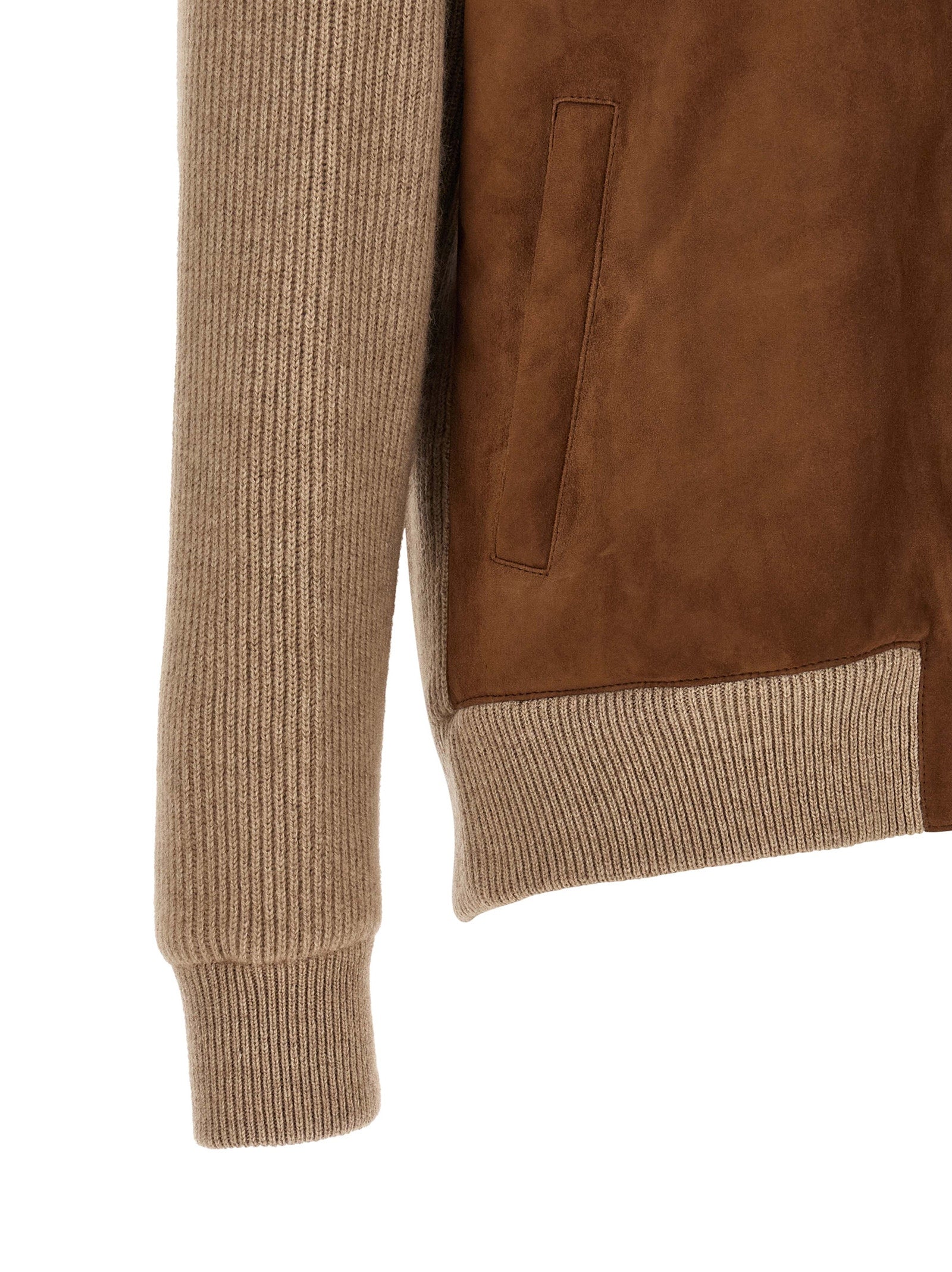 Brunello Cucinelli Brown Lamb Leather Bomber