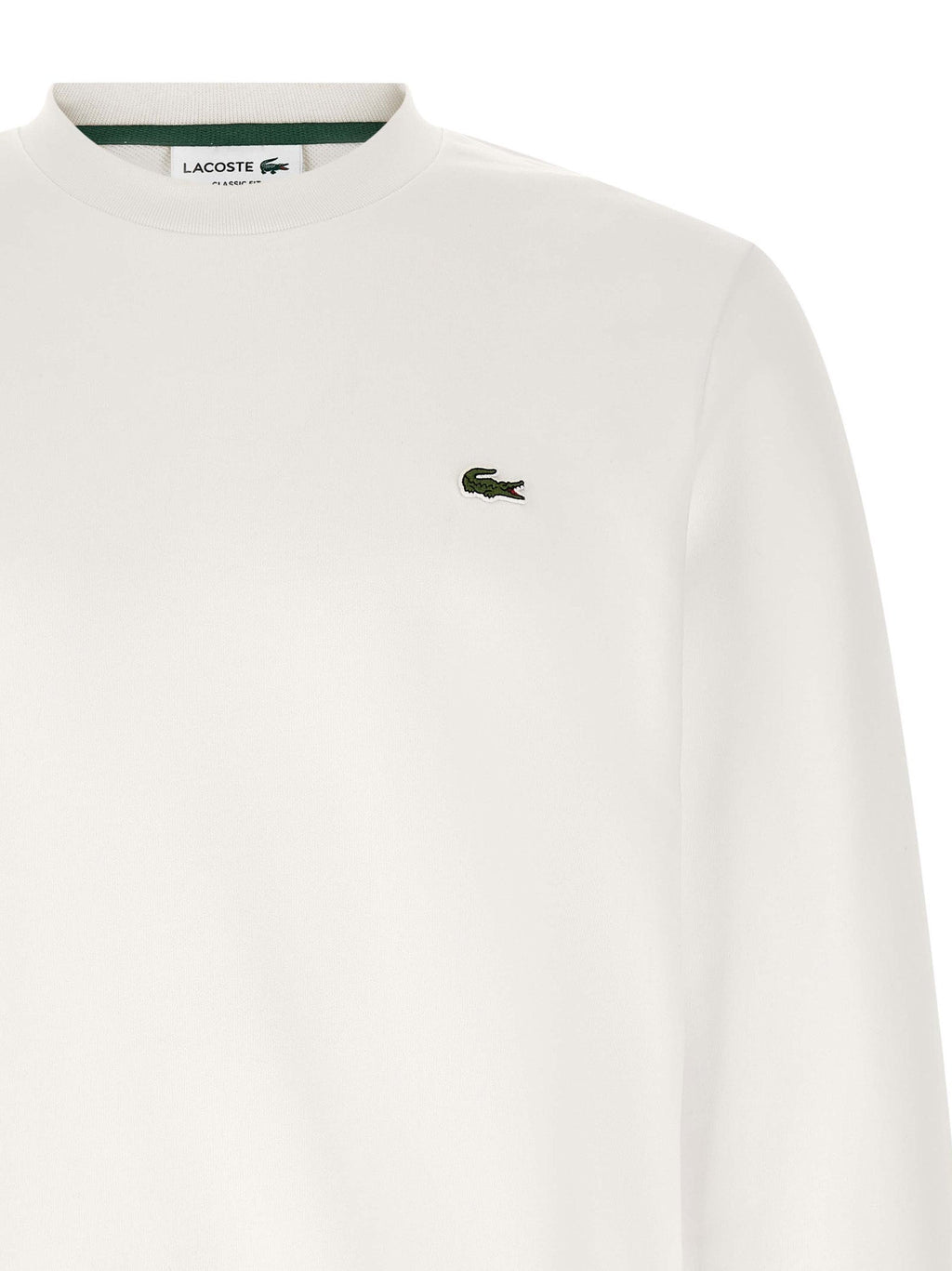Lacoste White Cotton Sweatshirt
