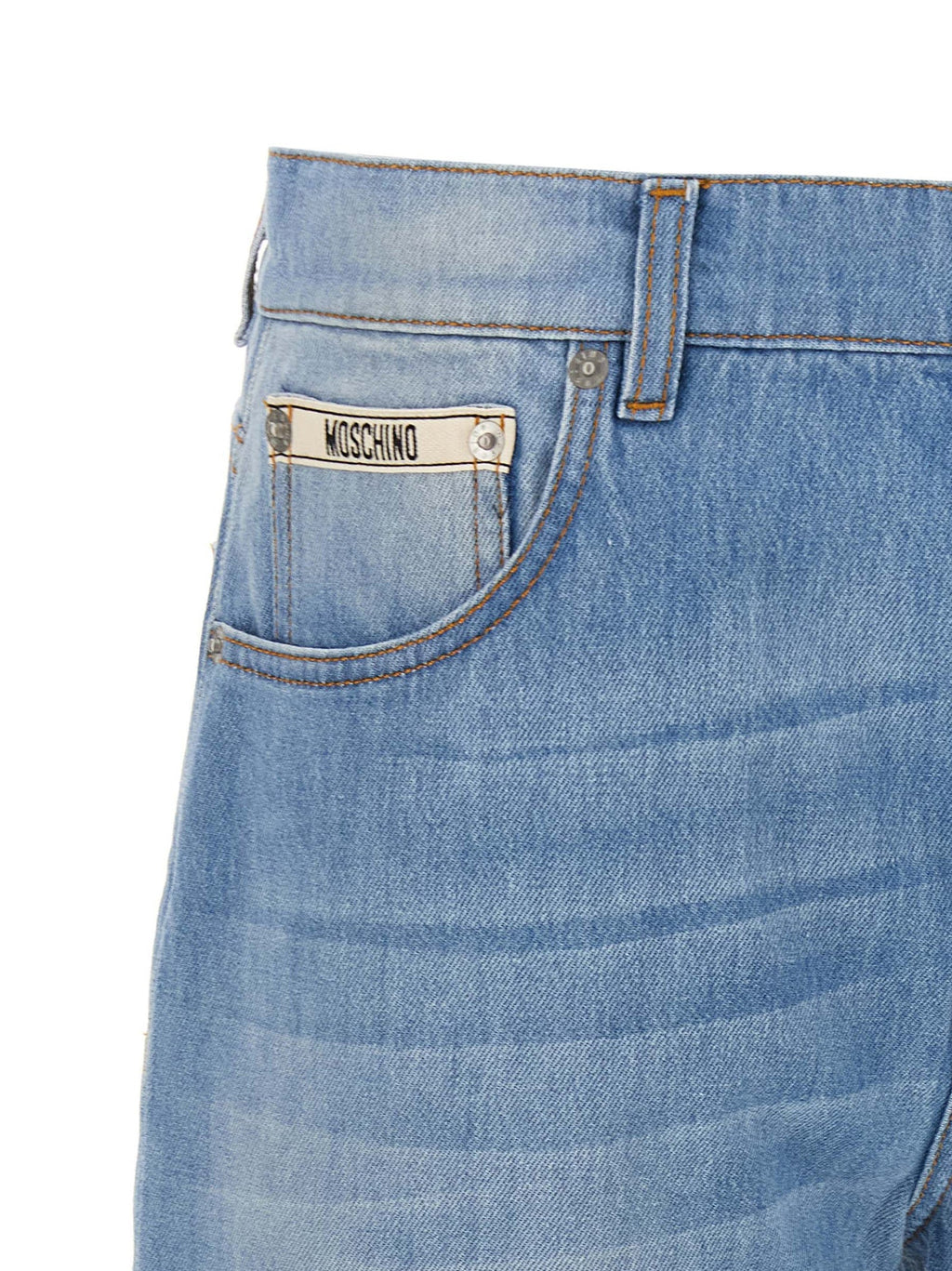 Moschino Blue Cotton Straight-Leg Jeans