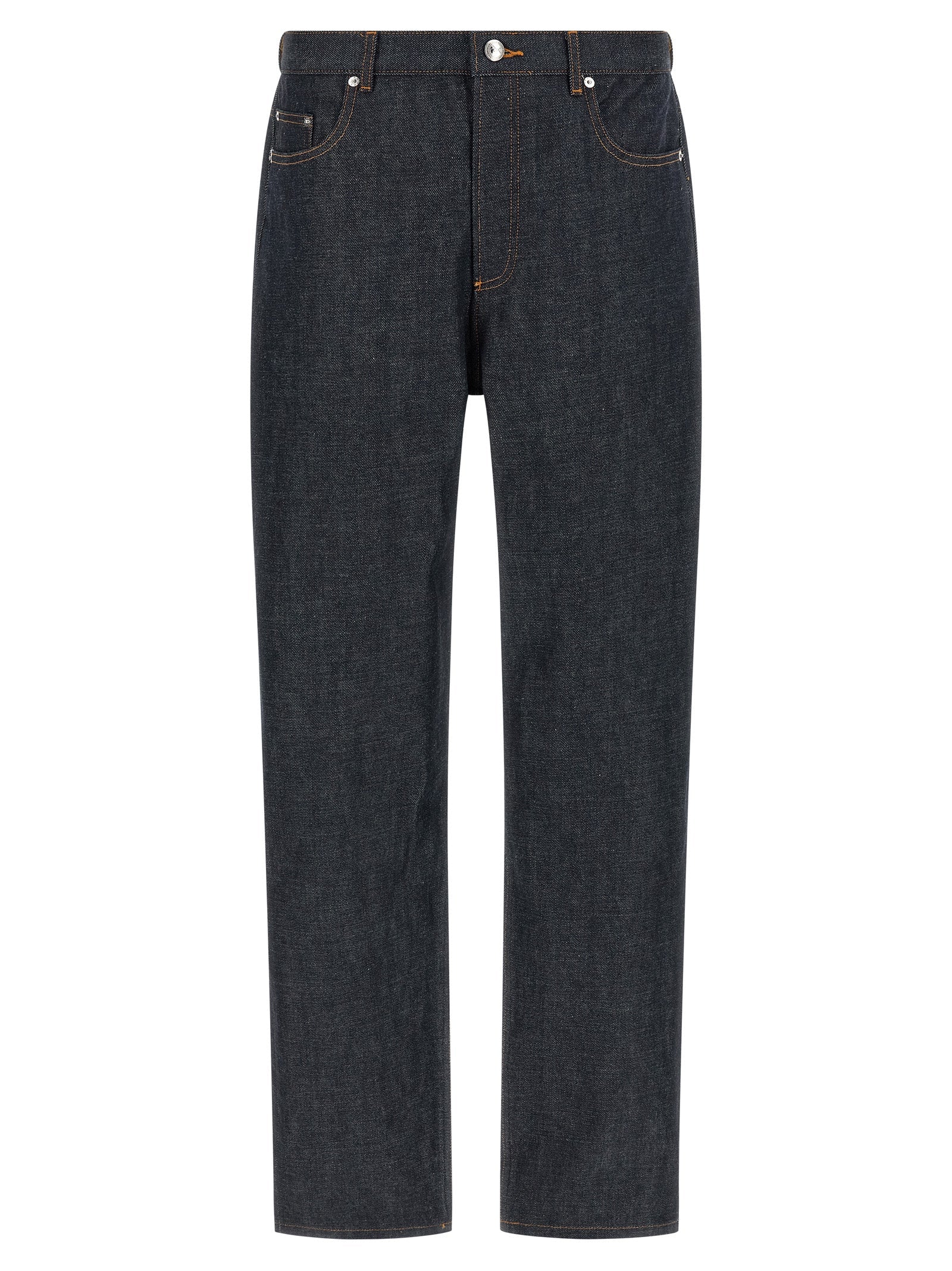 A.P.C. Blue Cotton Relaxed Fit Jeans