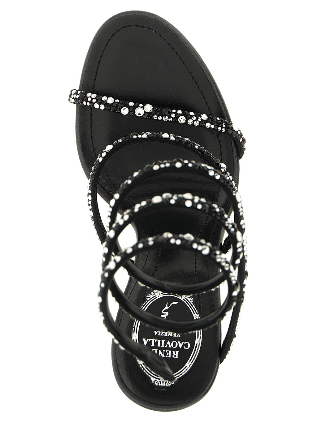 RENE CAOVILLA Bicolor Viscose Stiletto Heel Sandals RENE CAOVILLA