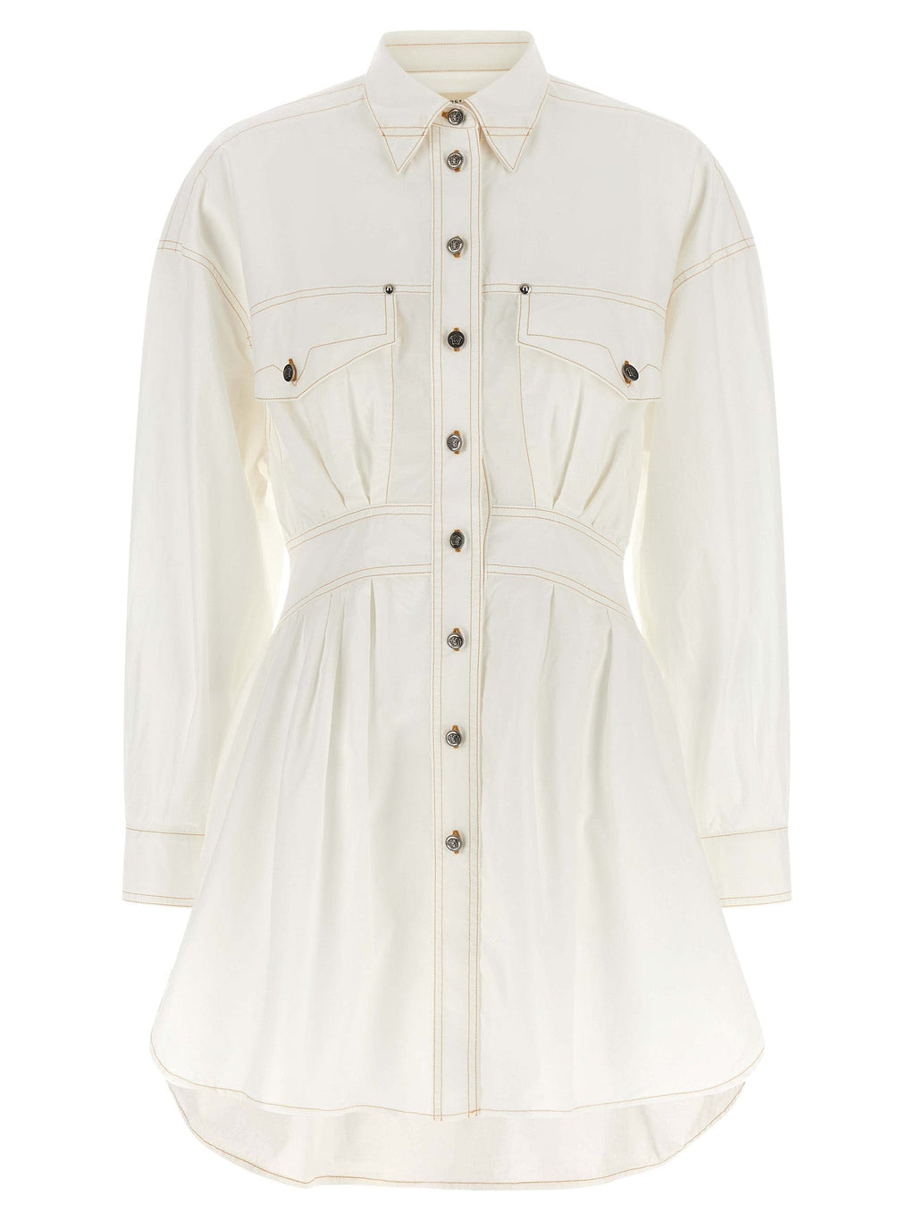 Versace White Cotton Short Dress