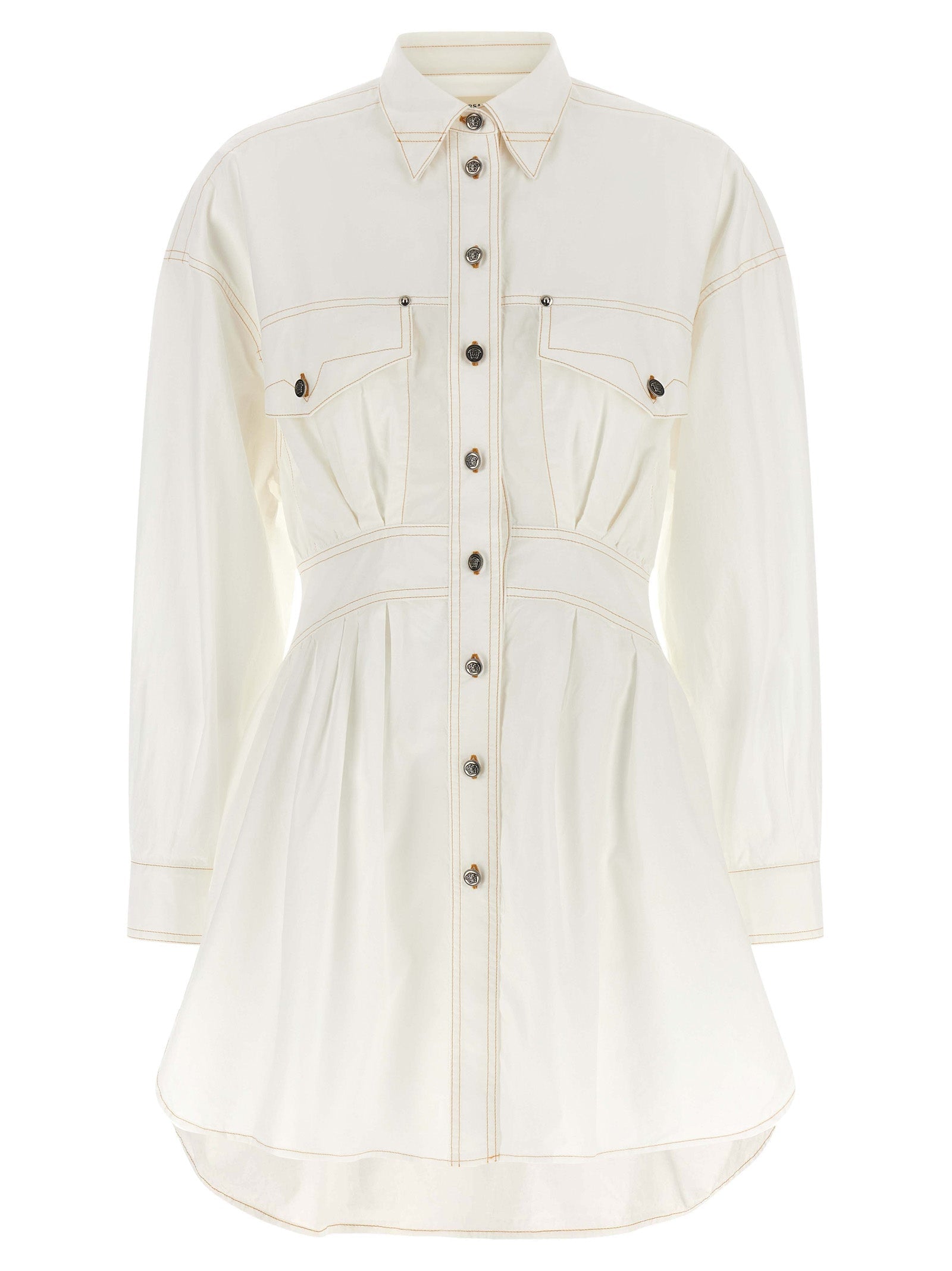Versace White Cotton Short Dress