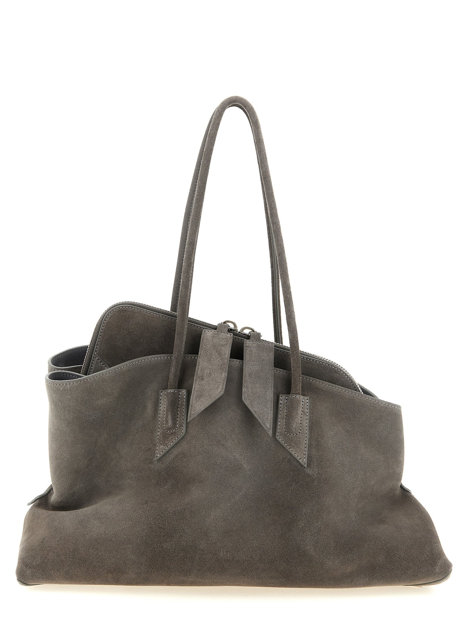 The Attico Gray Bovine Leather Shoulder Bag The Attico