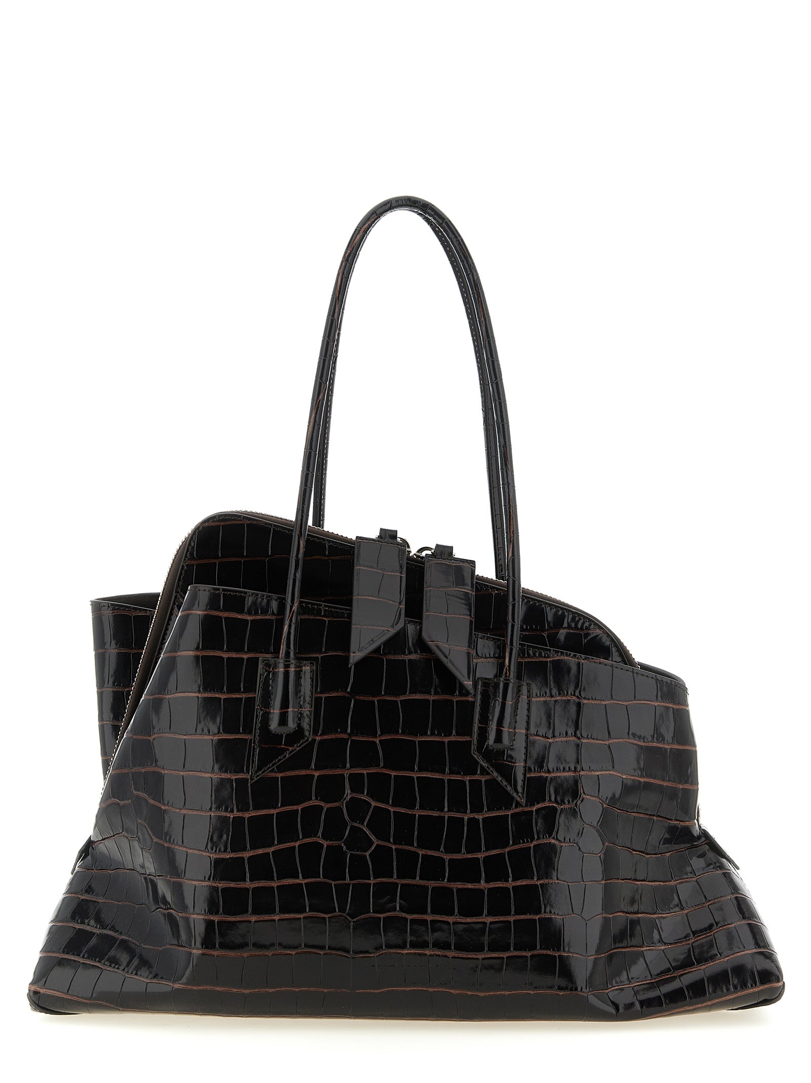 The Attico Brown Bovine Leather Shoulder Bag The Attico
