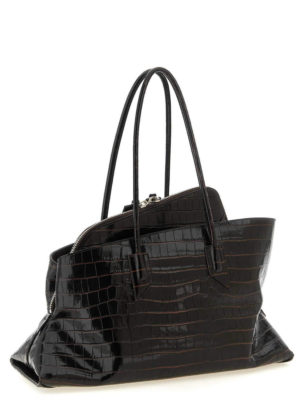 The Attico Brown Bovine Leather Shoulder Bag The Attico
