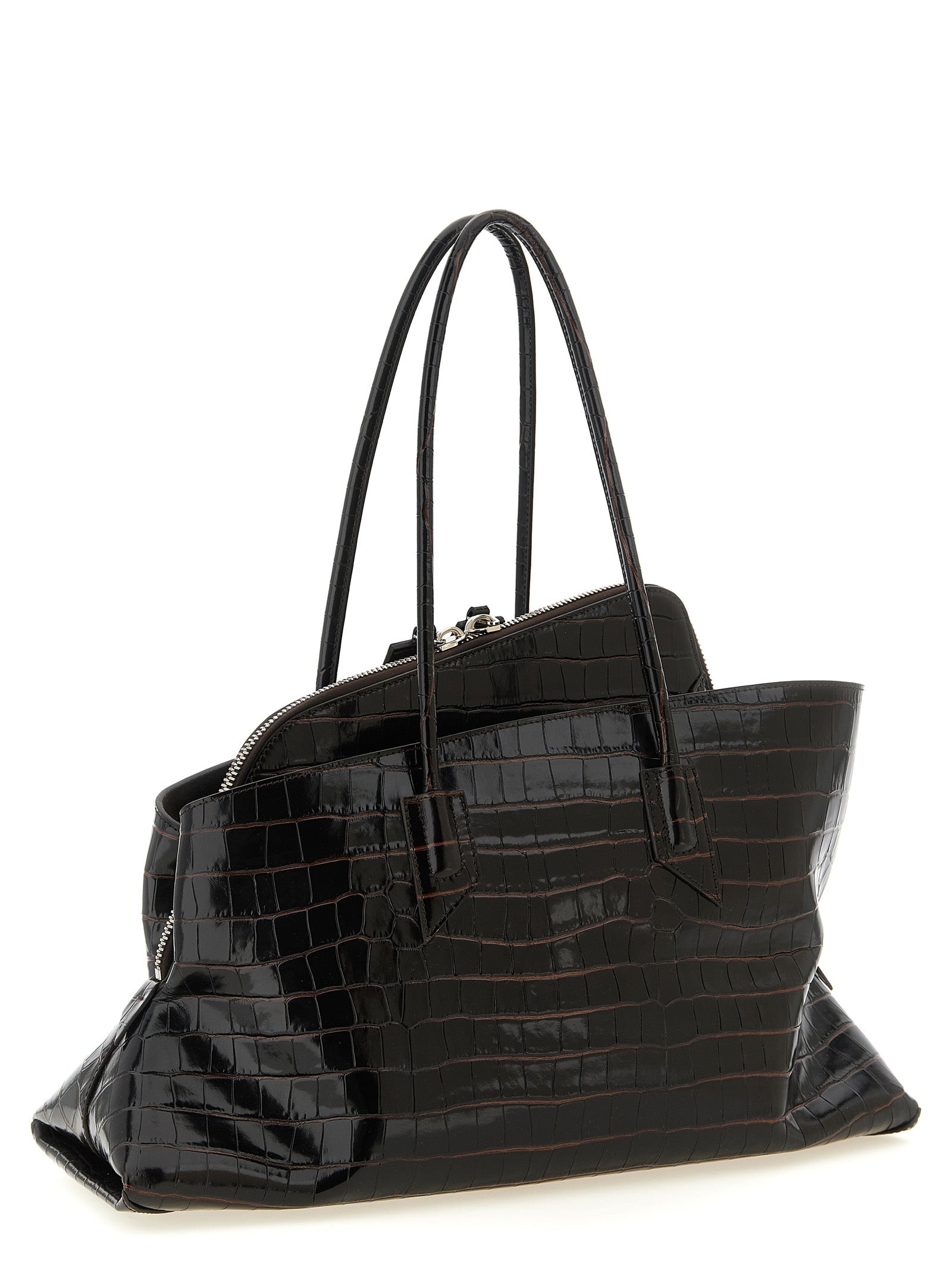 The Attico Brown Bovine Leather Shoulder Bag The Attico