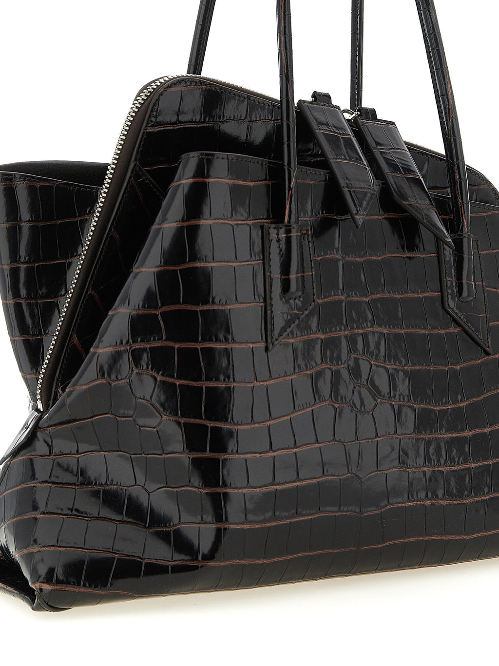 The Attico Brown Bovine Leather Shoulder Bag The Attico