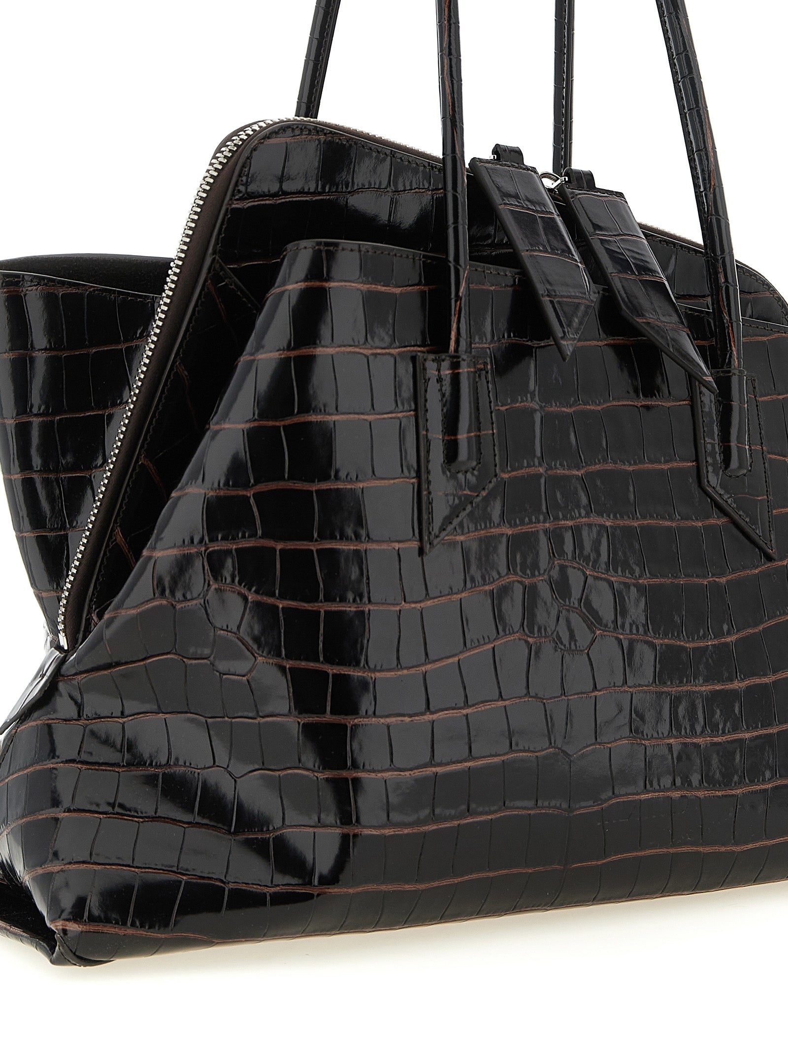 The Attico Brown Bovine Leather Shoulder Bag The Attico