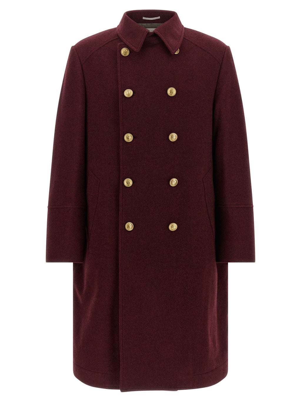 Brunello Cucinelli Bordeaux Cashmere Coat Brunello Cucinelli