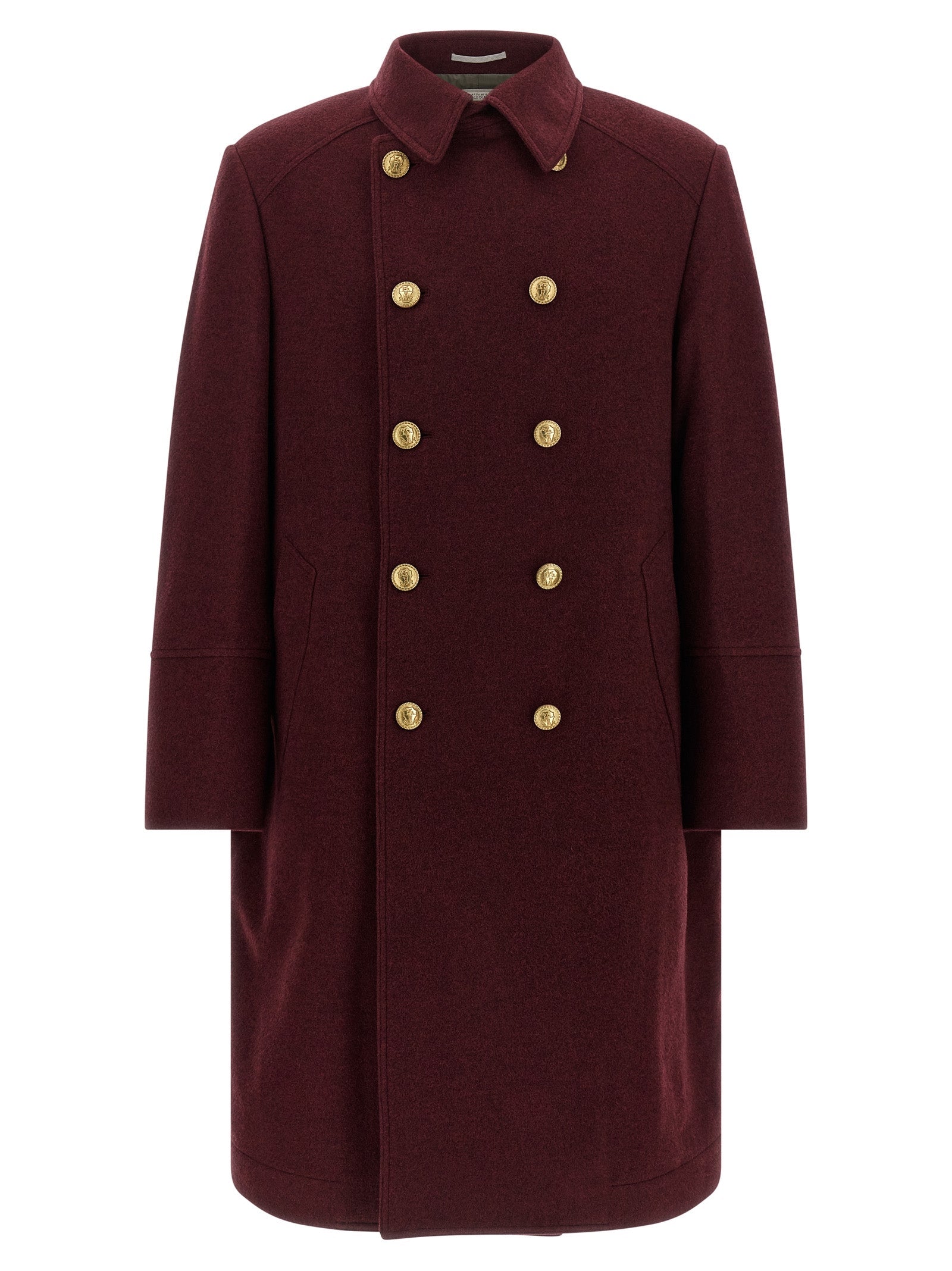 Brunello Cucinelli Bordeaux Cashmere Coat Brunello Cucinelli