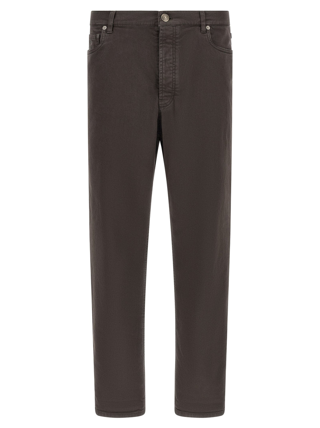 Brunello Cucinelli Brown Cotton Straight-Leg Jeans