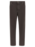 Brunello Cucinelli Brown Cotton Straight-Leg Jeans