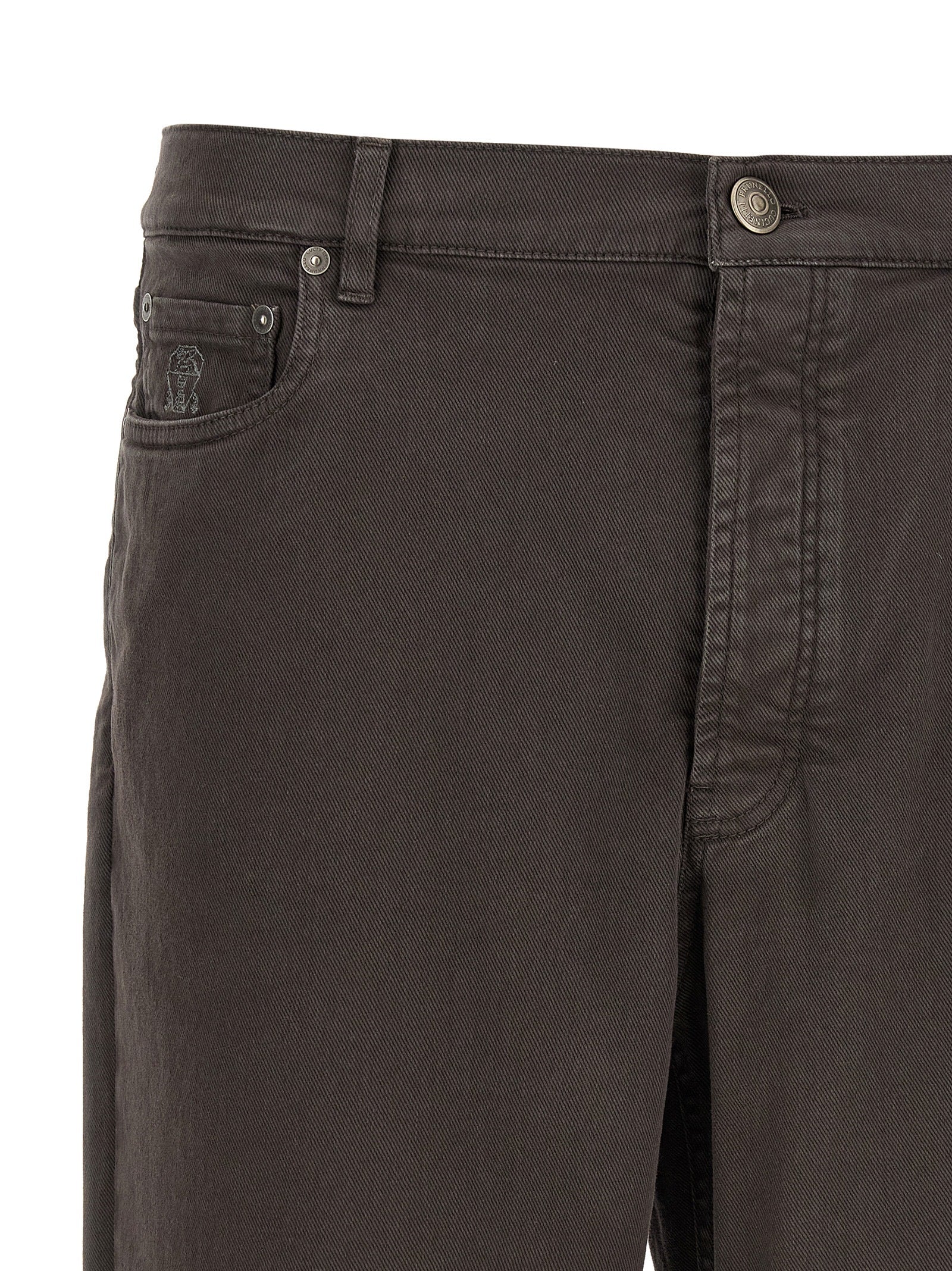 Brunello Cucinelli Brown Cotton Straight-Leg Jeans