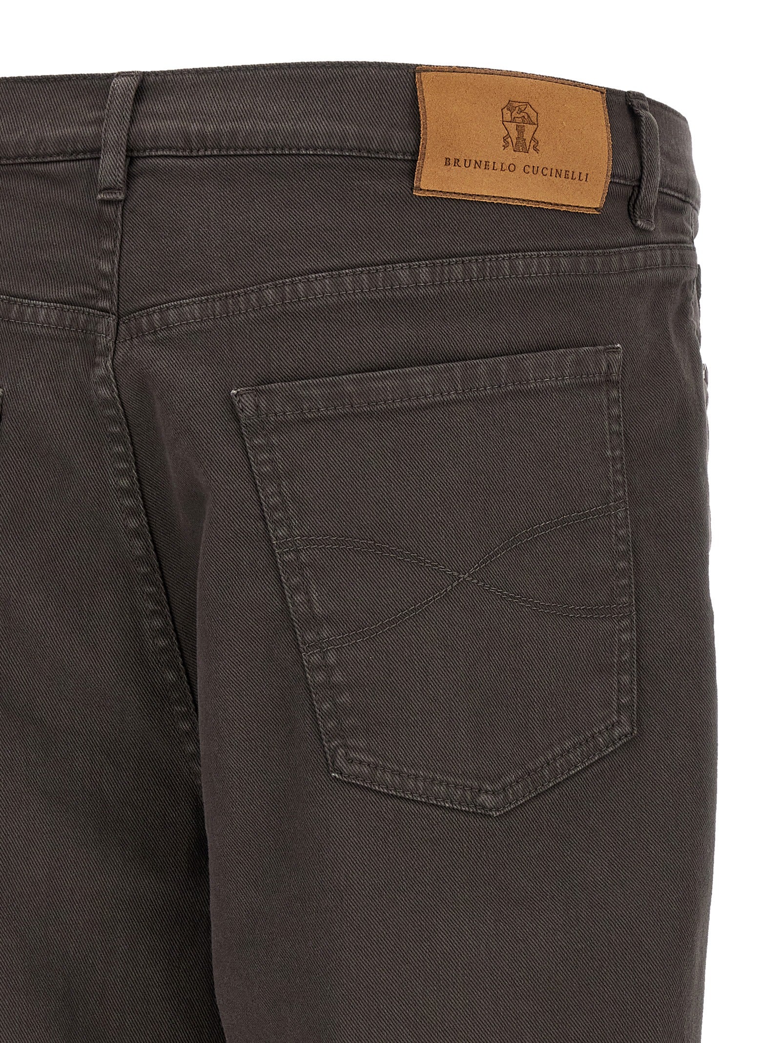 Brunello Cucinelli Brown Cotton Straight-Leg Jeans