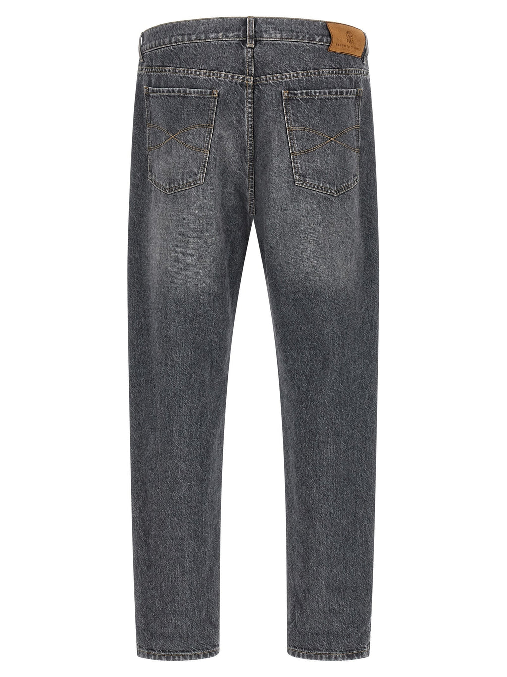Brunello Cucinelli Gray Cotton Straight-Leg Jeans