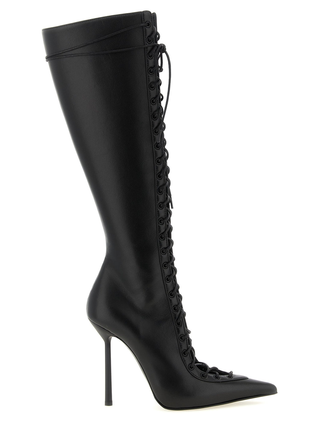 LE SILLA Black Lamb Leather Over The Knee LE SILLA