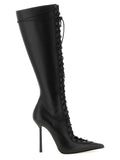 LE SILLA Black Lamb Leather Over The Knee LE SILLA