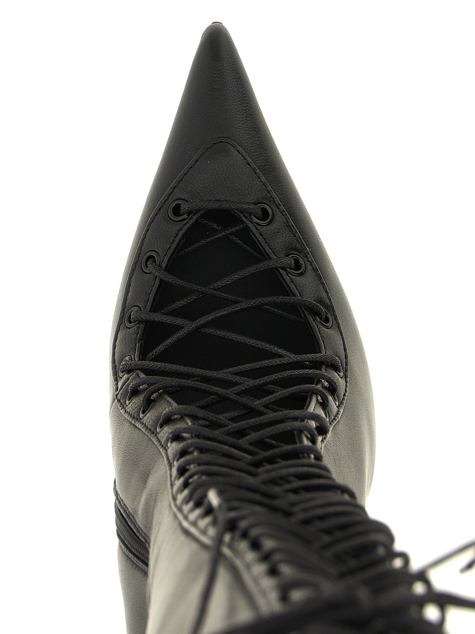 LE SILLA Black Lamb Leather Over The Knee