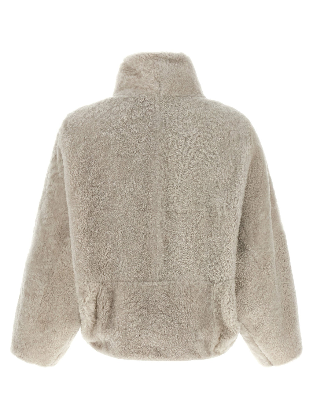 Brunello Cucinelli Beige Lamb Leather Full-Length Jacket