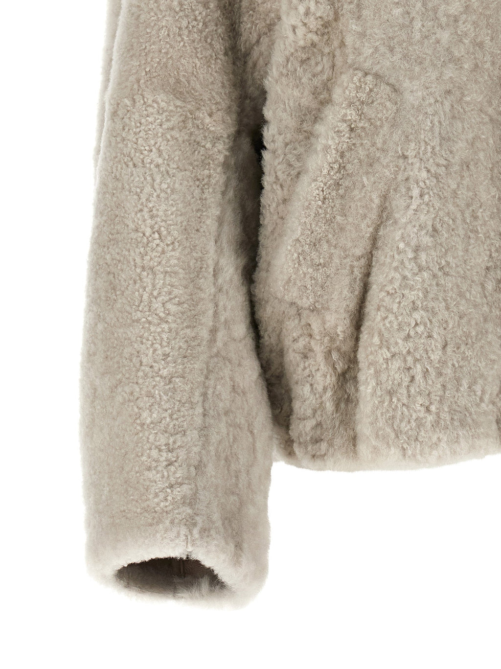 Brunello Cucinelli Beige Lamb Leather Full-Length Jacket