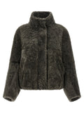 Brunello Cucinelli Gray Lamb Leather Full-Length Jacket