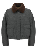 Brunello Cucinelli Gray Virgin Wool Full-Length Jacket