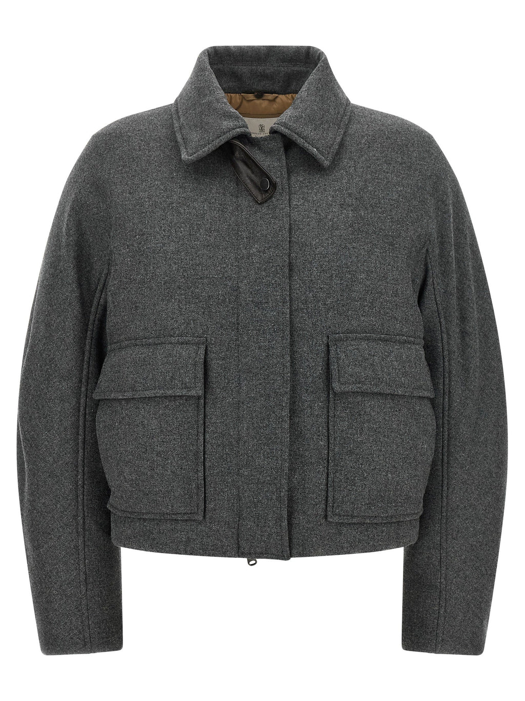 Brunello Cucinelli Gray Virgin Wool Full-Length Jacket