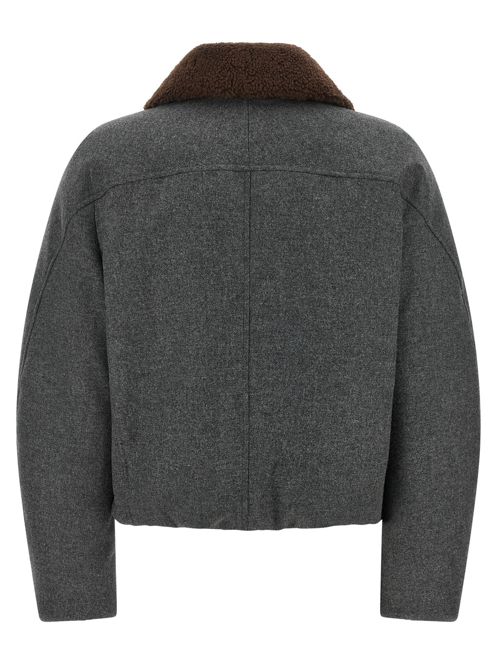 Brunello Cucinelli Gray Virgin Wool Full-Length Jacket