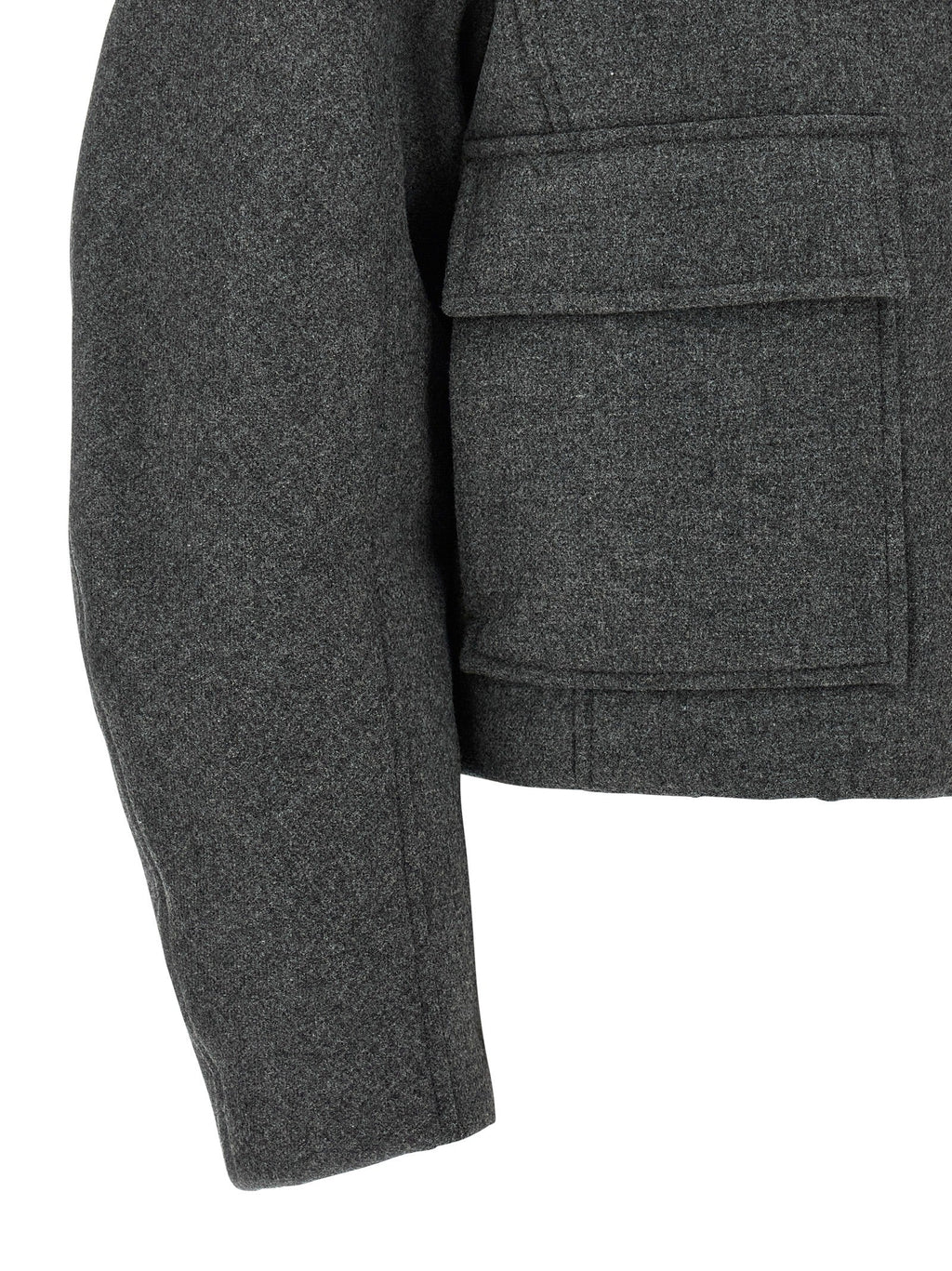 Brunello Cucinelli Gray Virgin Wool Full-Length Jacket